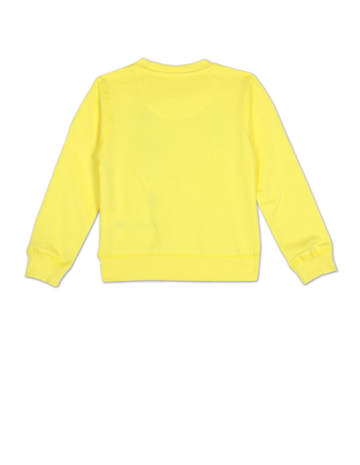 Crew Neck Brand Print Sweatshirt Yellow - U.S. Polo Assn. India | Large