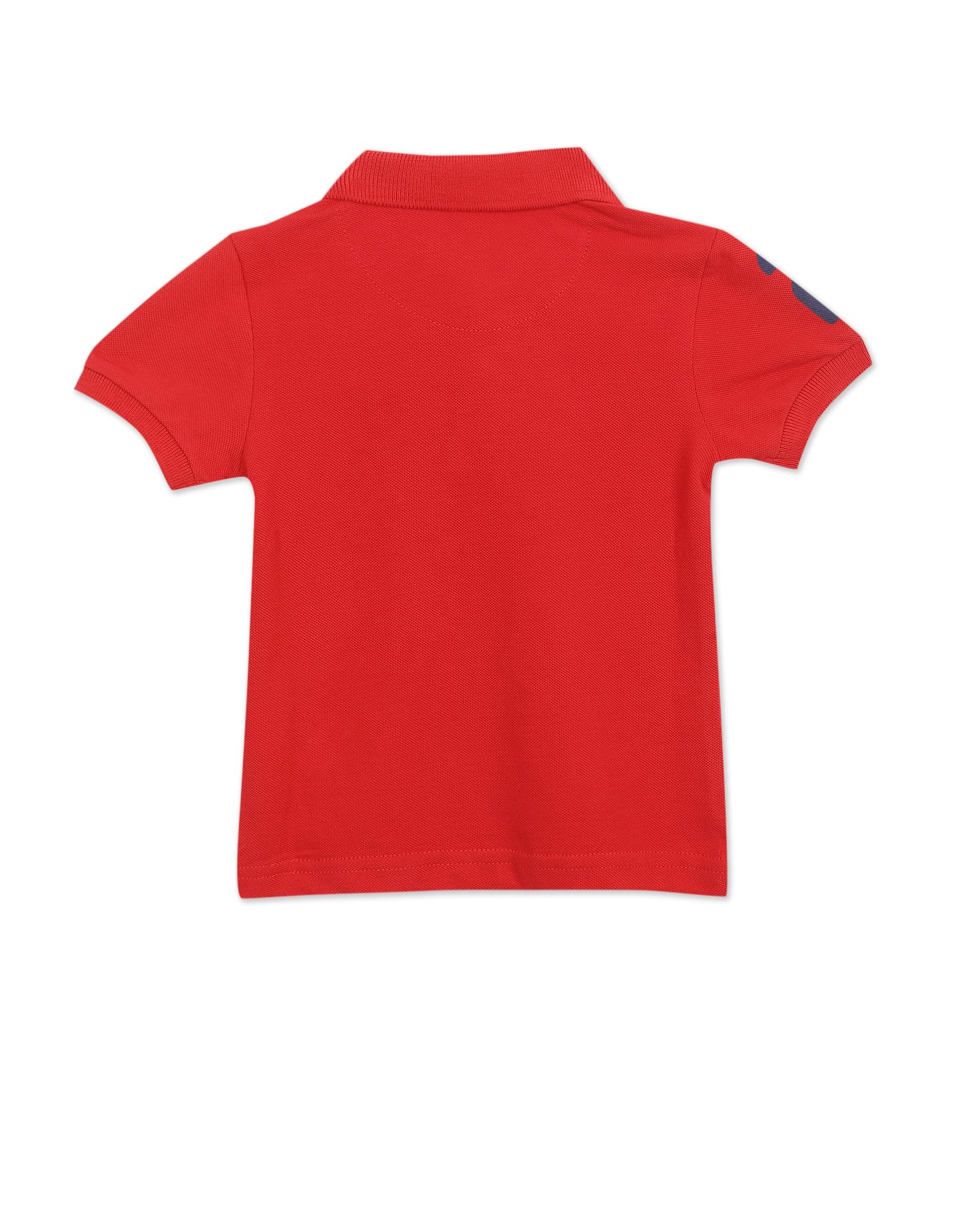 Boys Red Pique Solid Polo Shirt Red - U.S. Polo Assn. India | Large