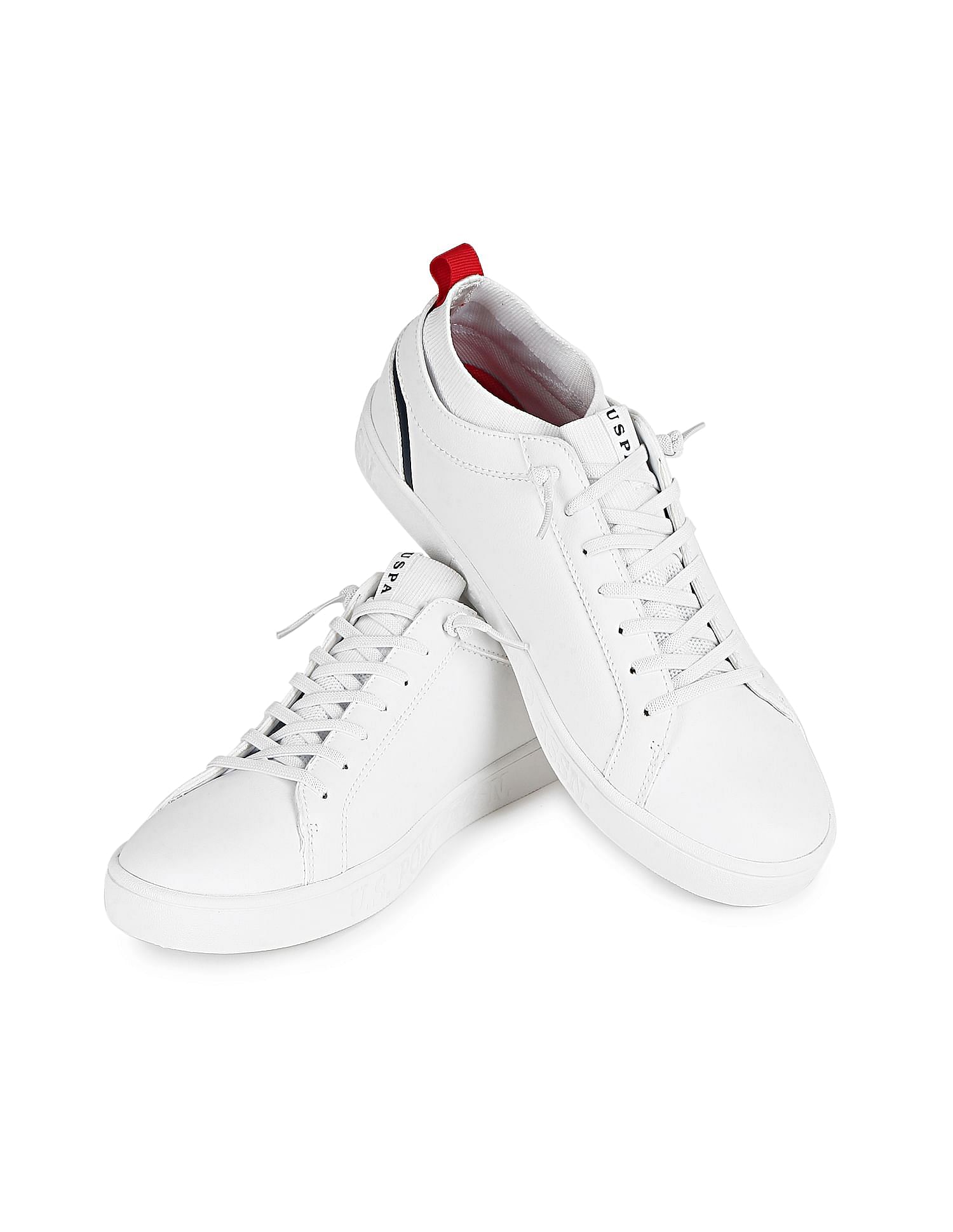 Men Round Toe Logo Hafer Sneakers White - U.S. Polo Assn. India | Large