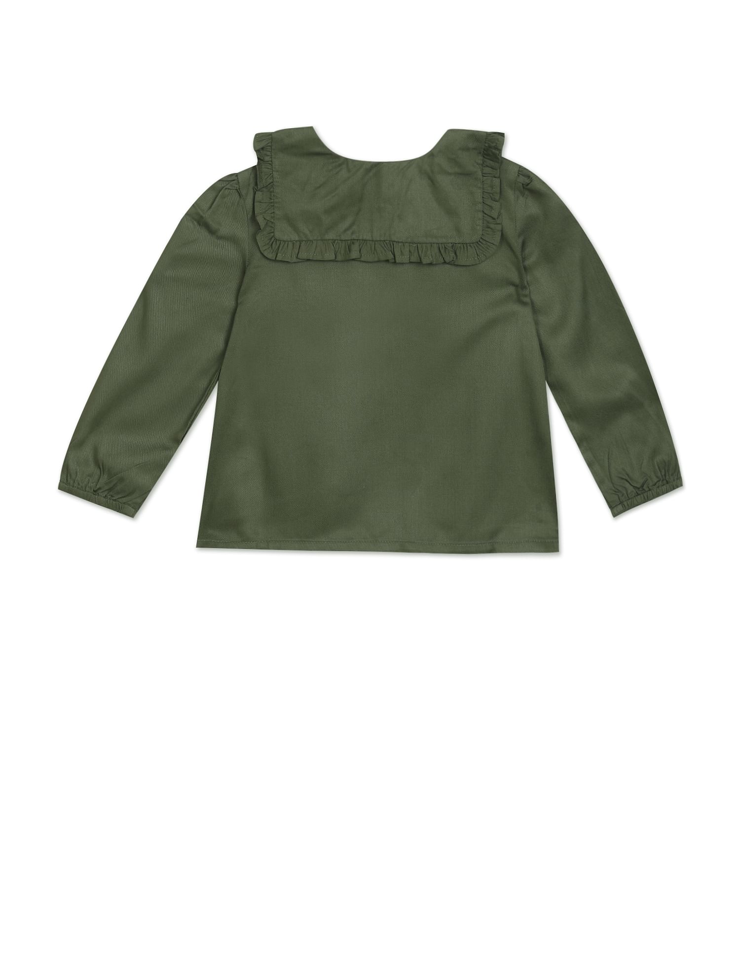 Peter Pan Collar Solid Top Olive - U.S. Polo Assn. India | Large