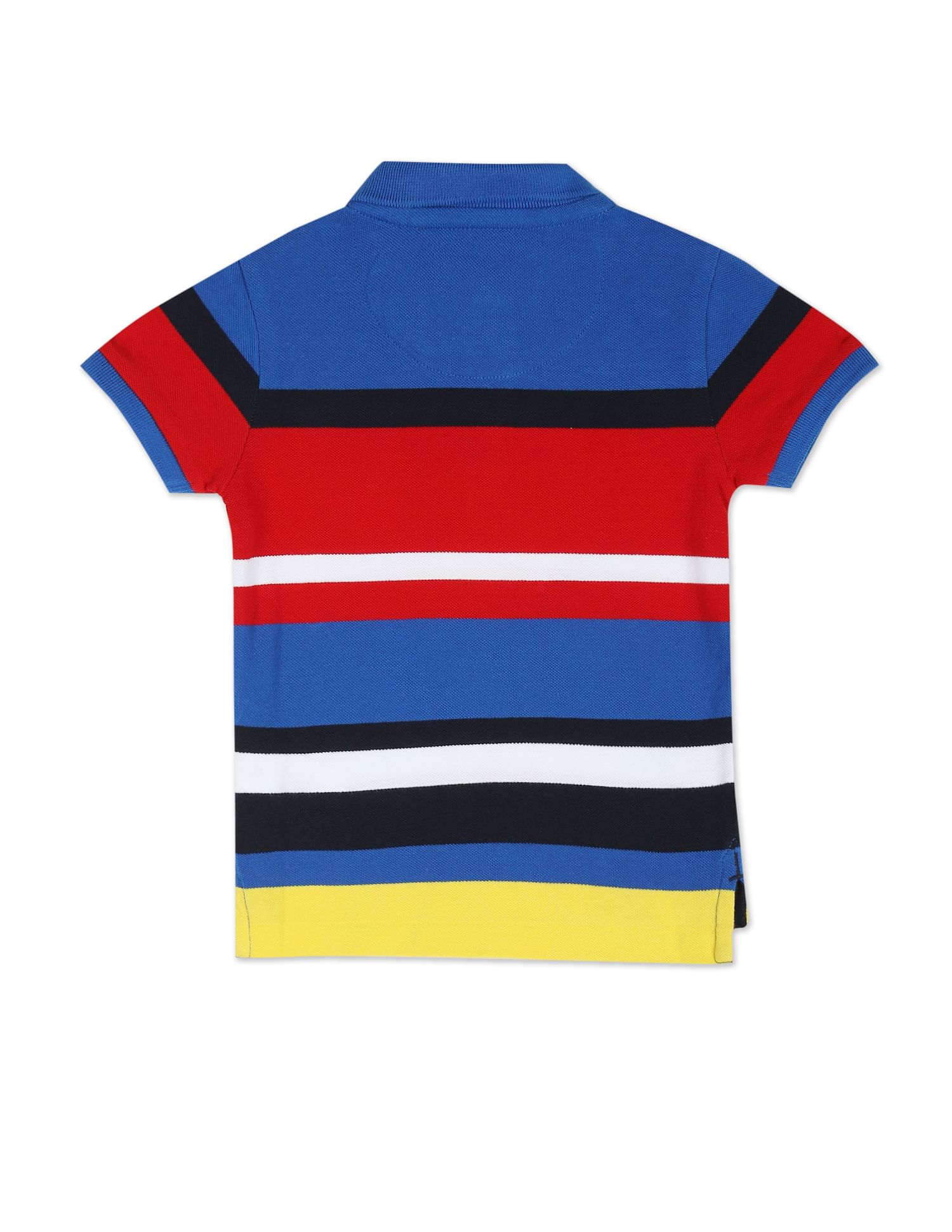 Horizontal Striped Cotton Polo Shirt Blue, Red and White - U.S. POLO ASSN. | Large