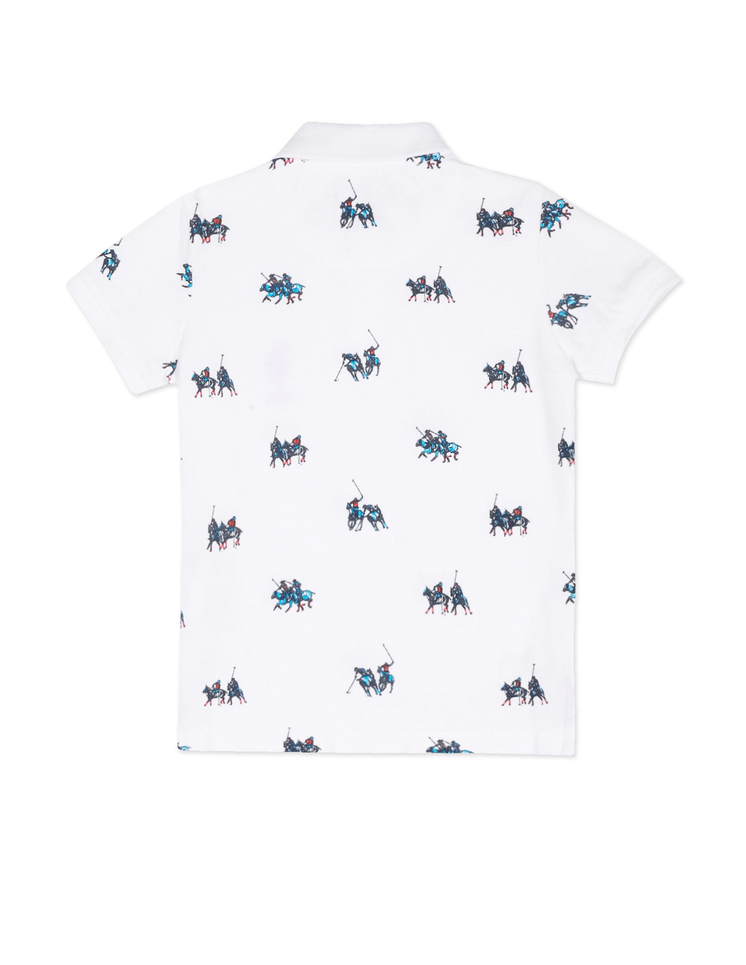 Cotton Brand Print Polo Shirt White - U.S. POLO ASSN. | Large