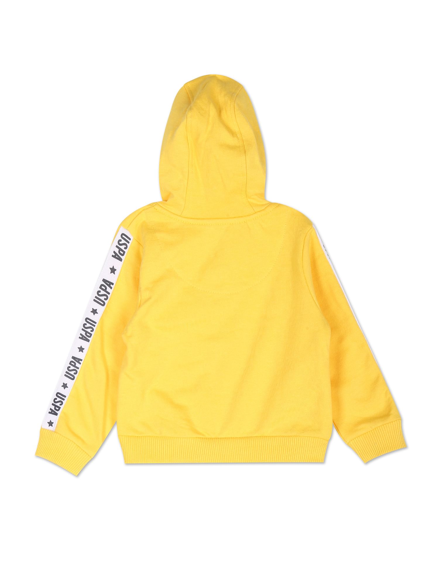 Brand Tape Hooded Sweatshirt Yellow - U.S. Polo Assn. India | Large