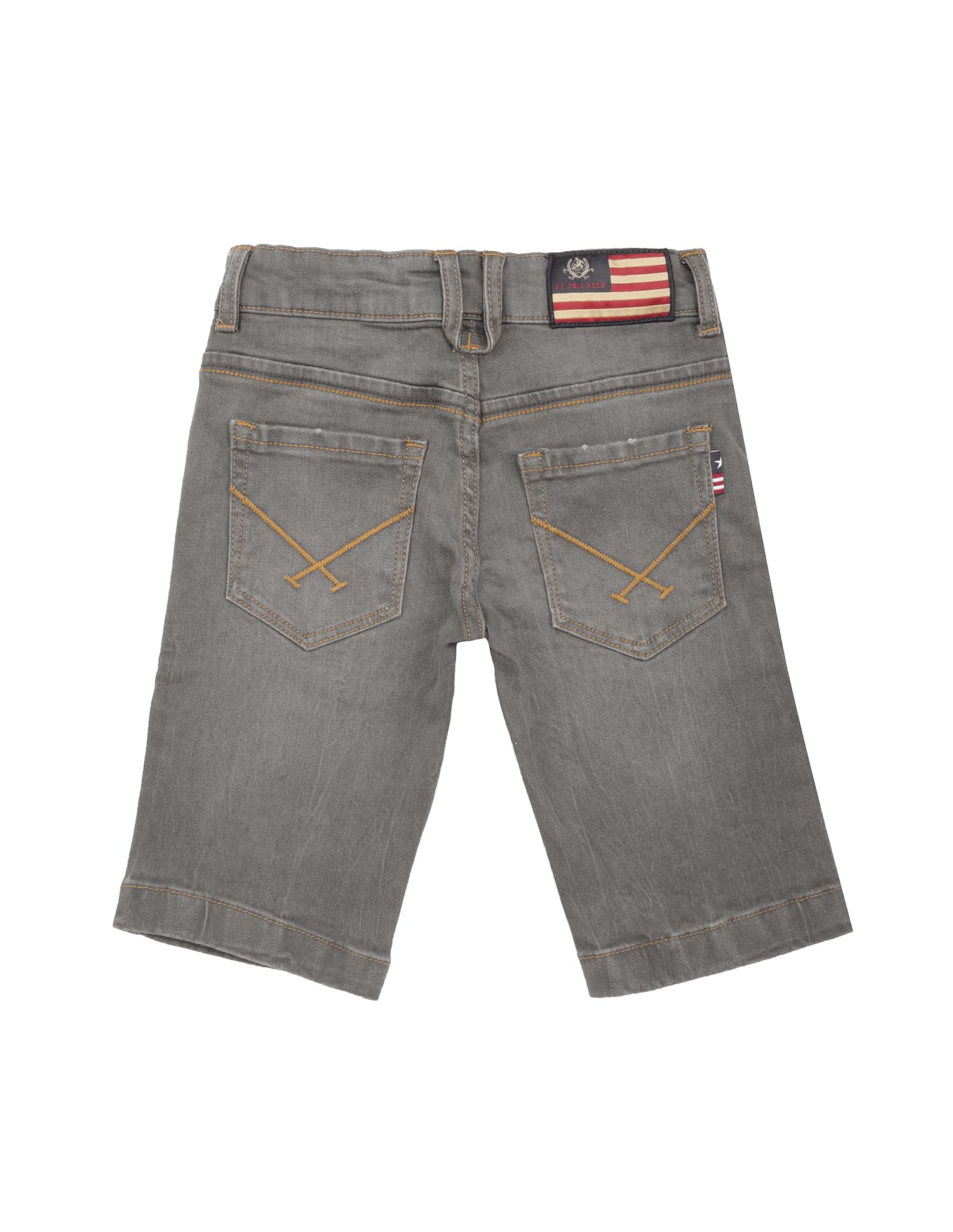 Boys Stone Wash Denim Shorts Grey - U.S. POLO ASSN. | Large