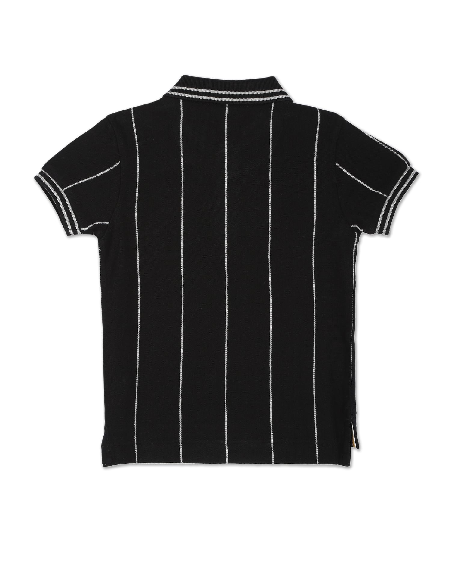 Vertical Stripe Cotton Polo Shirt Black - U.S. POLO ASSN. | Large