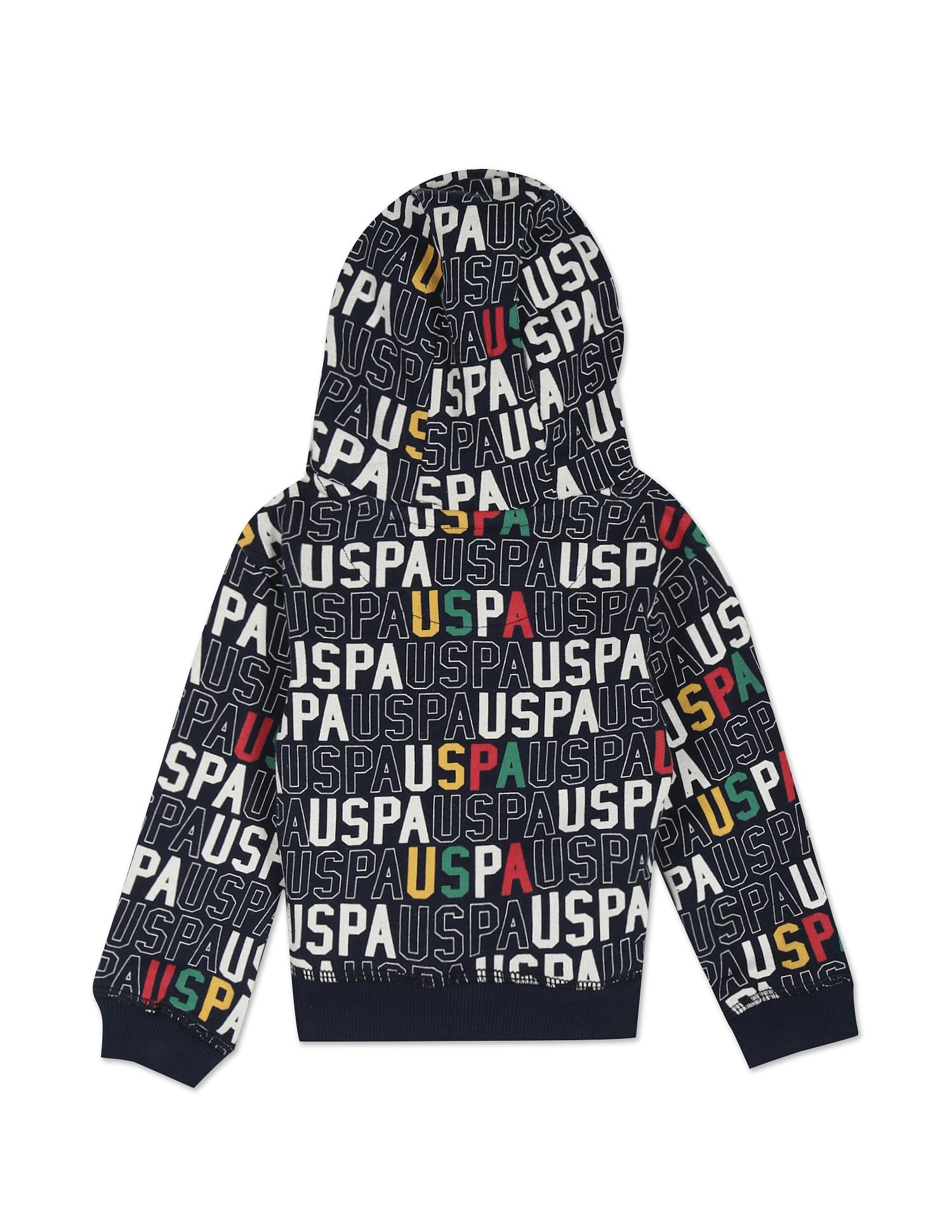 Brand Print Hooded Sweatshirt Navy - U.S. POLO ASSN. | Large