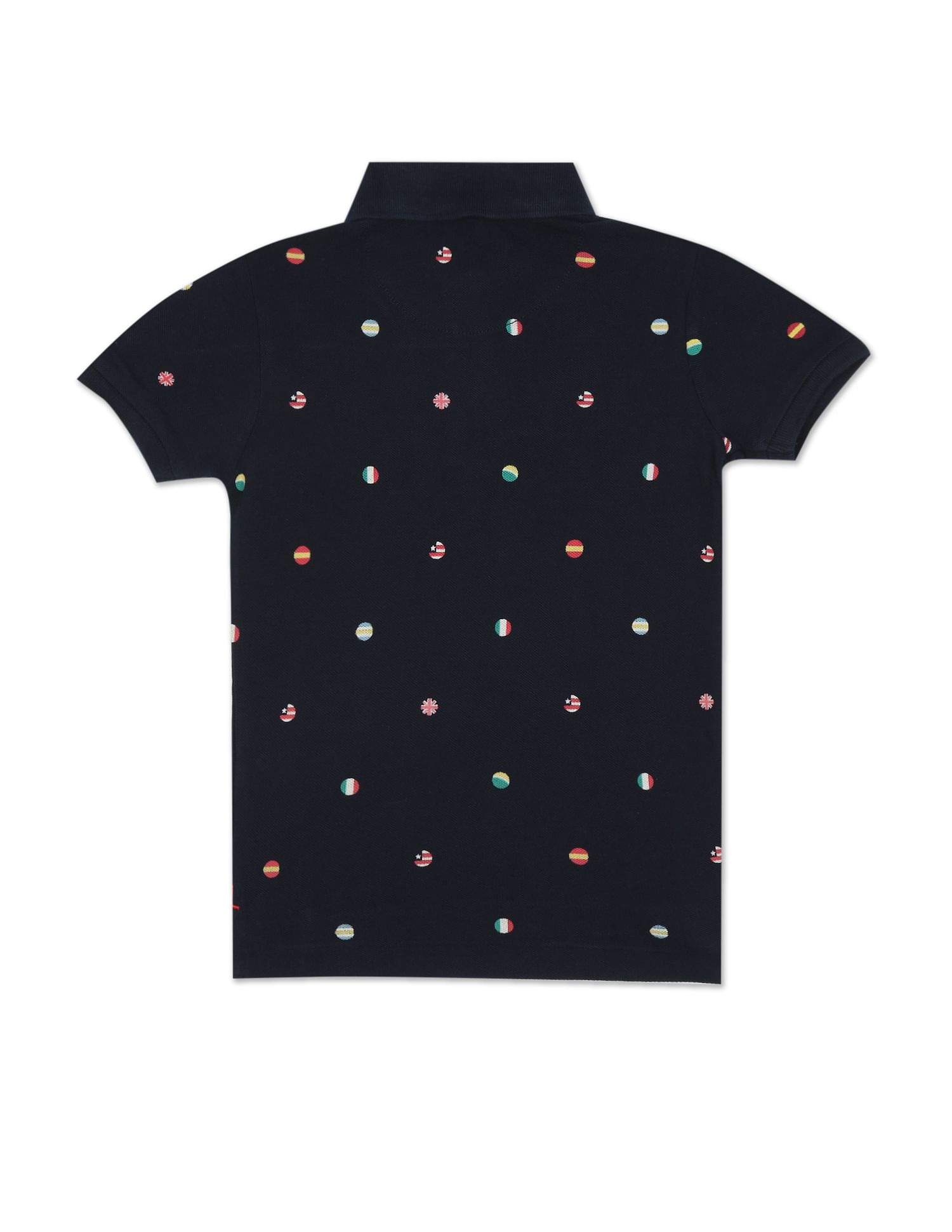 Geometric Print Cotton Polo Shirt Navy - U.S. POLO ASSN. | Large