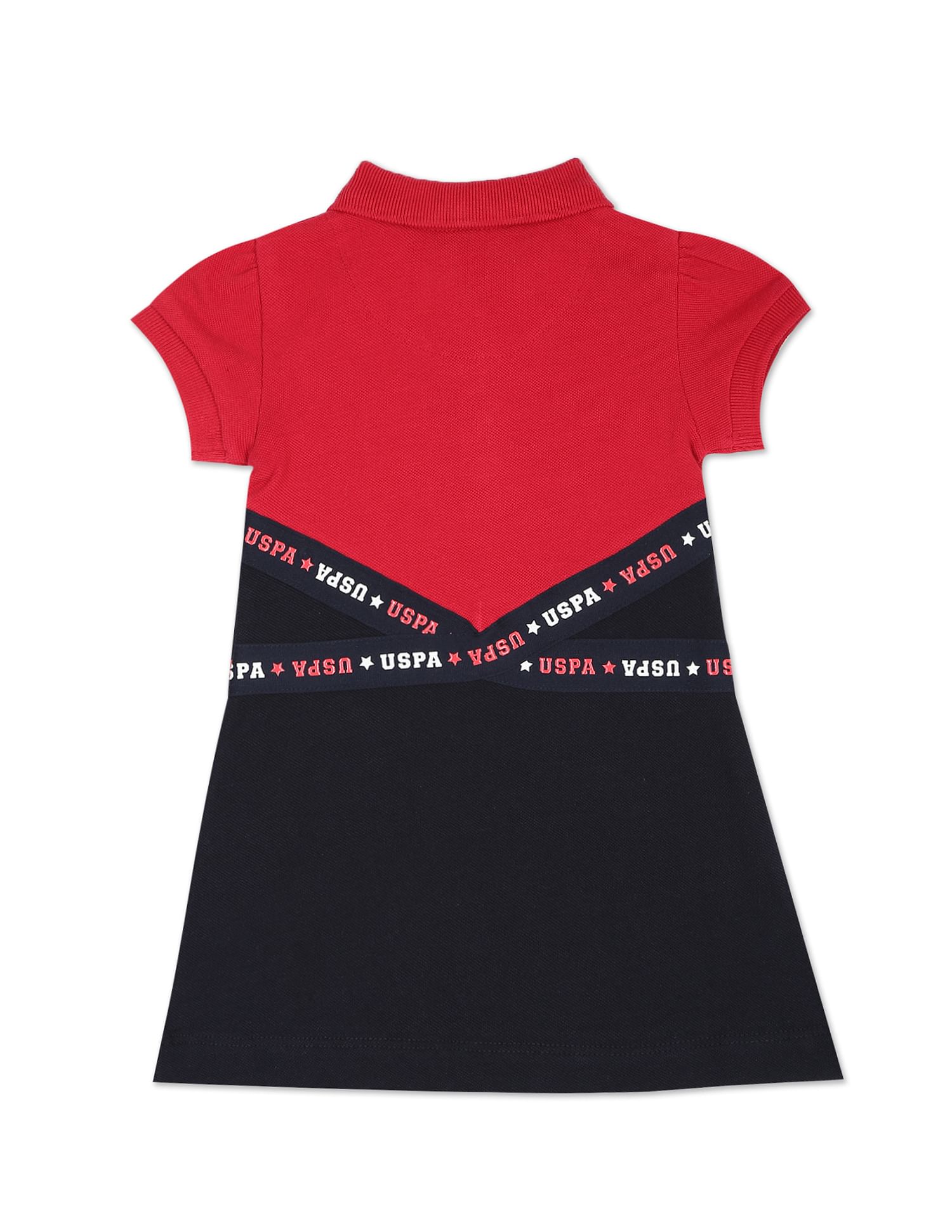 Brand Tape Solid Polo Dress Red - U.S. POLO ASSN. | Large