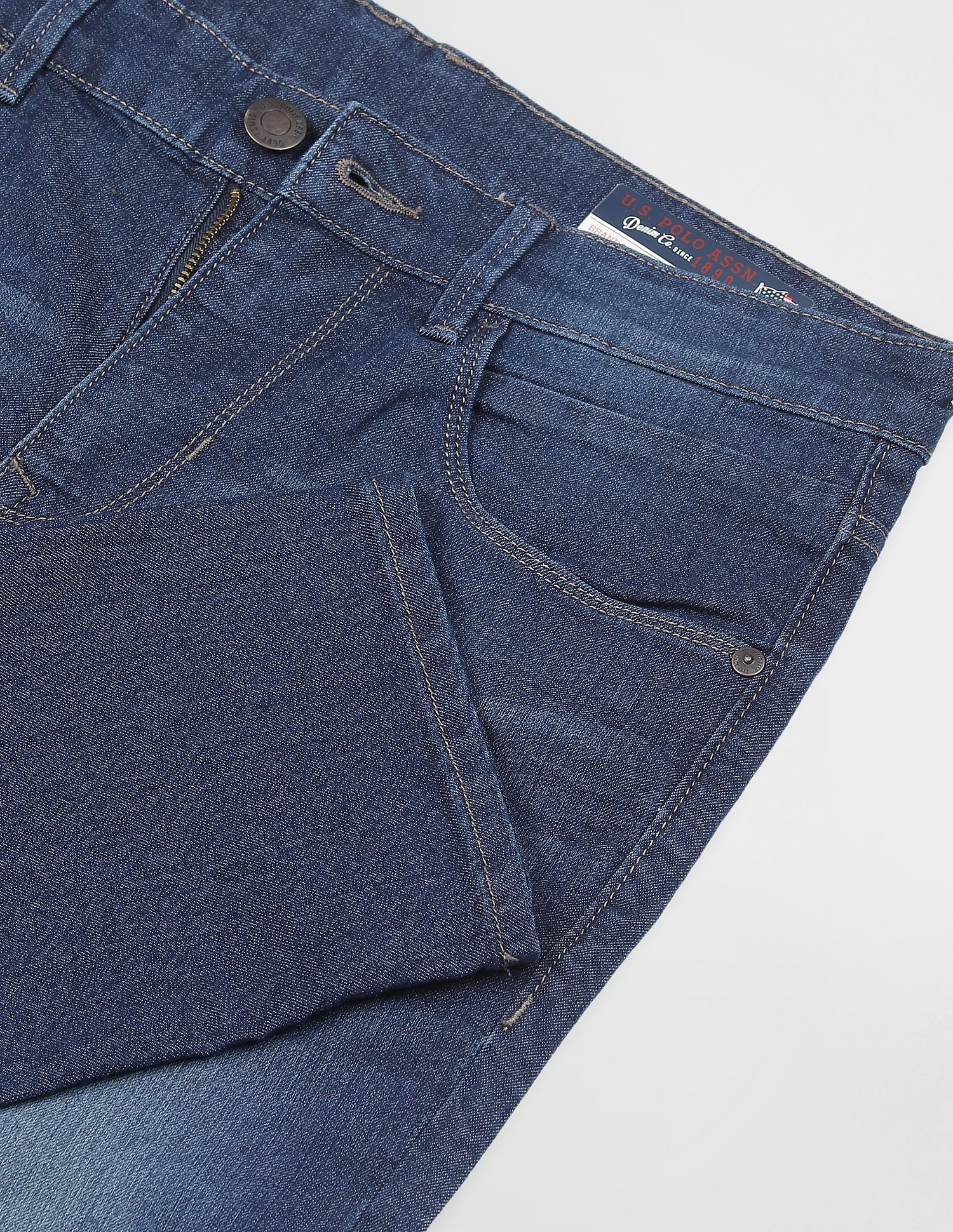 Brandon Slim Tapered Fit Stone Wash Jeans Blue - U.S. POLO ASSN. | Large