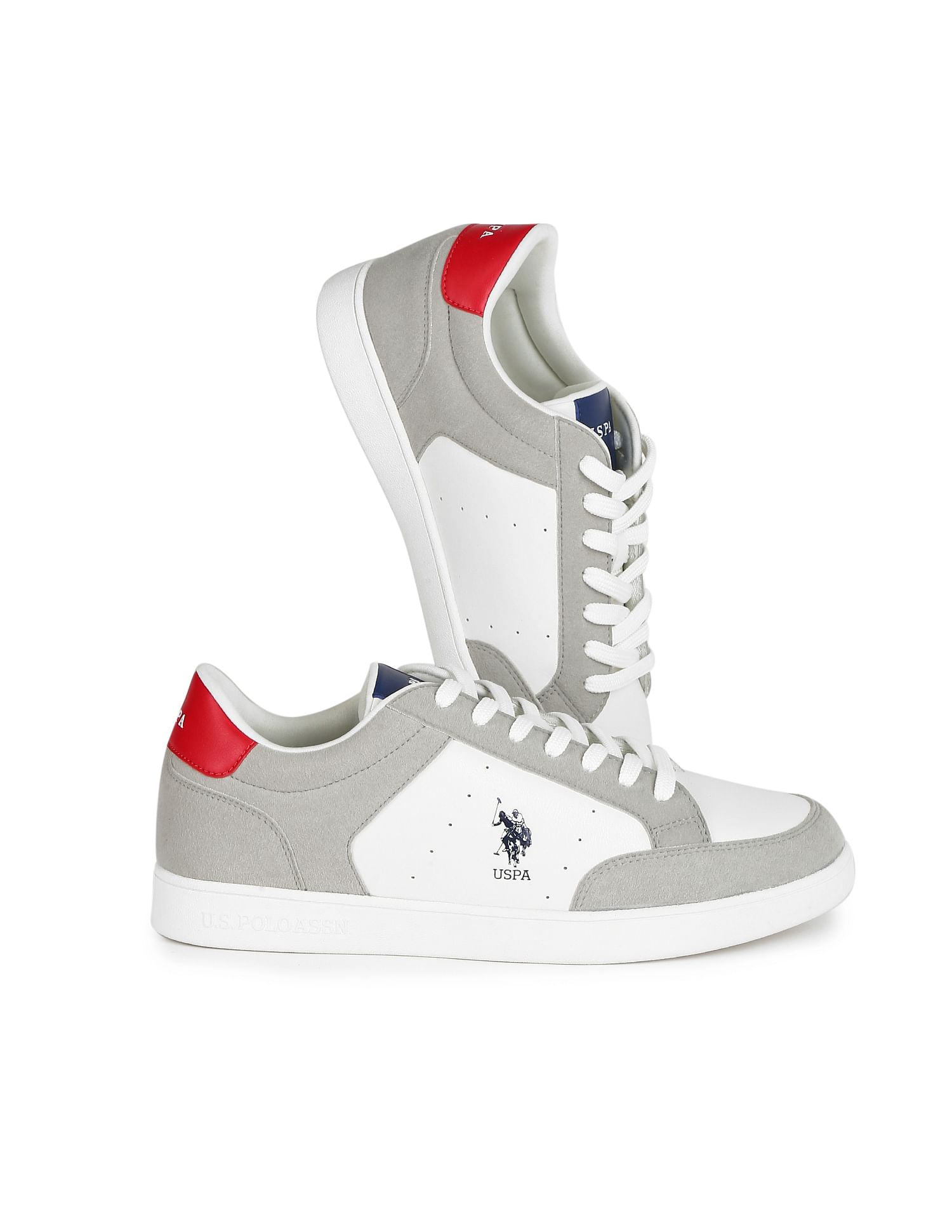 Men Colour Block Lace Up Liotto Sneakers Off-White and Grey - U.S. POLO ASSN. | Large
