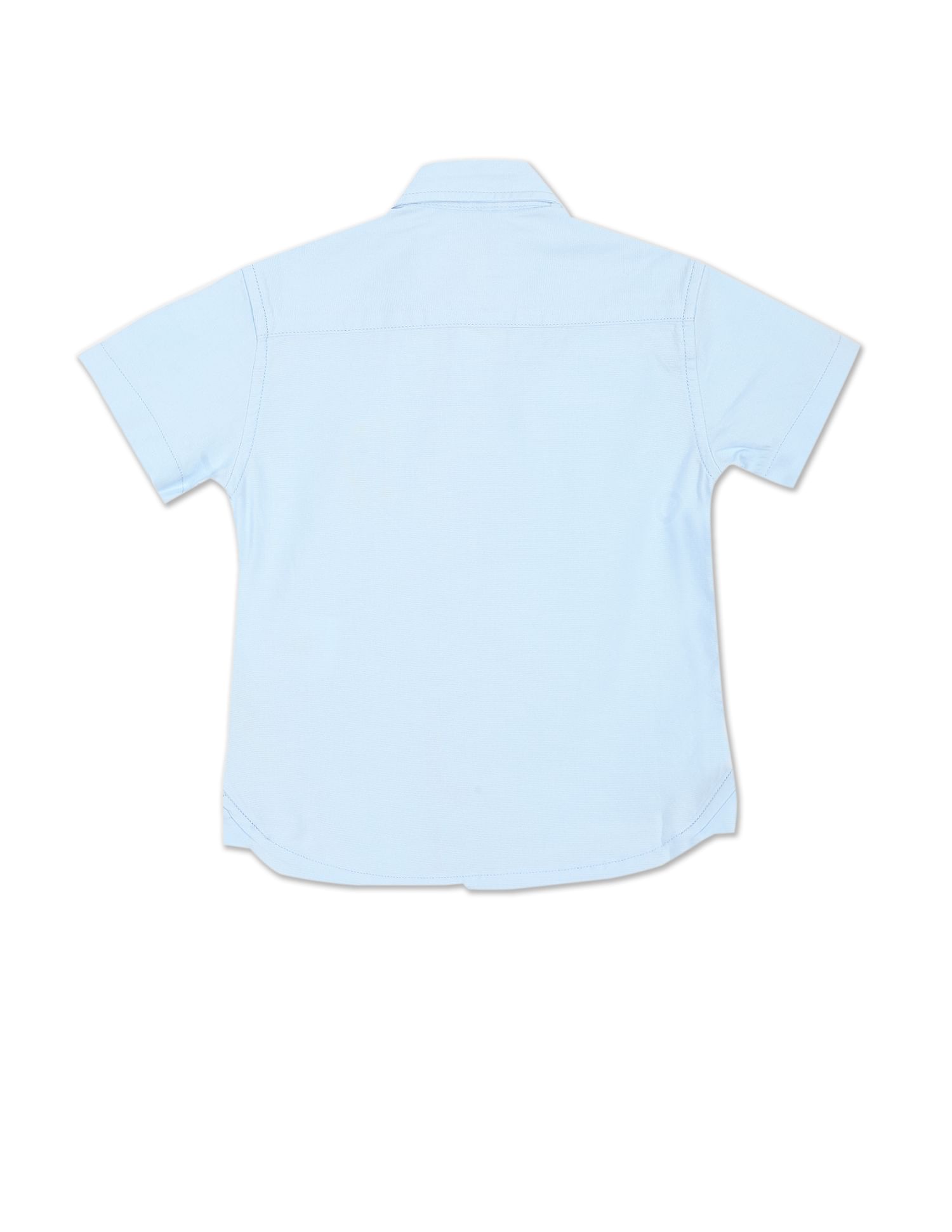 Spread Collar Solid Casual Shirt Light Blue - U.S. Polo Assn. India | Large