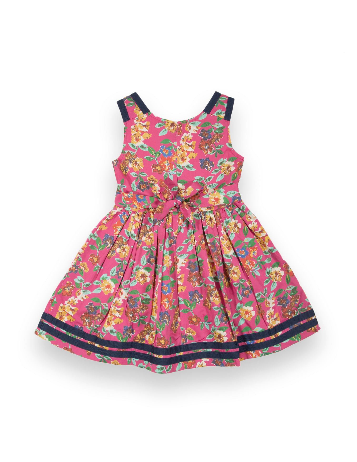 Girls Floral Print Fit And Flare Dress Pink - U.S. POLO ASSN. | Large