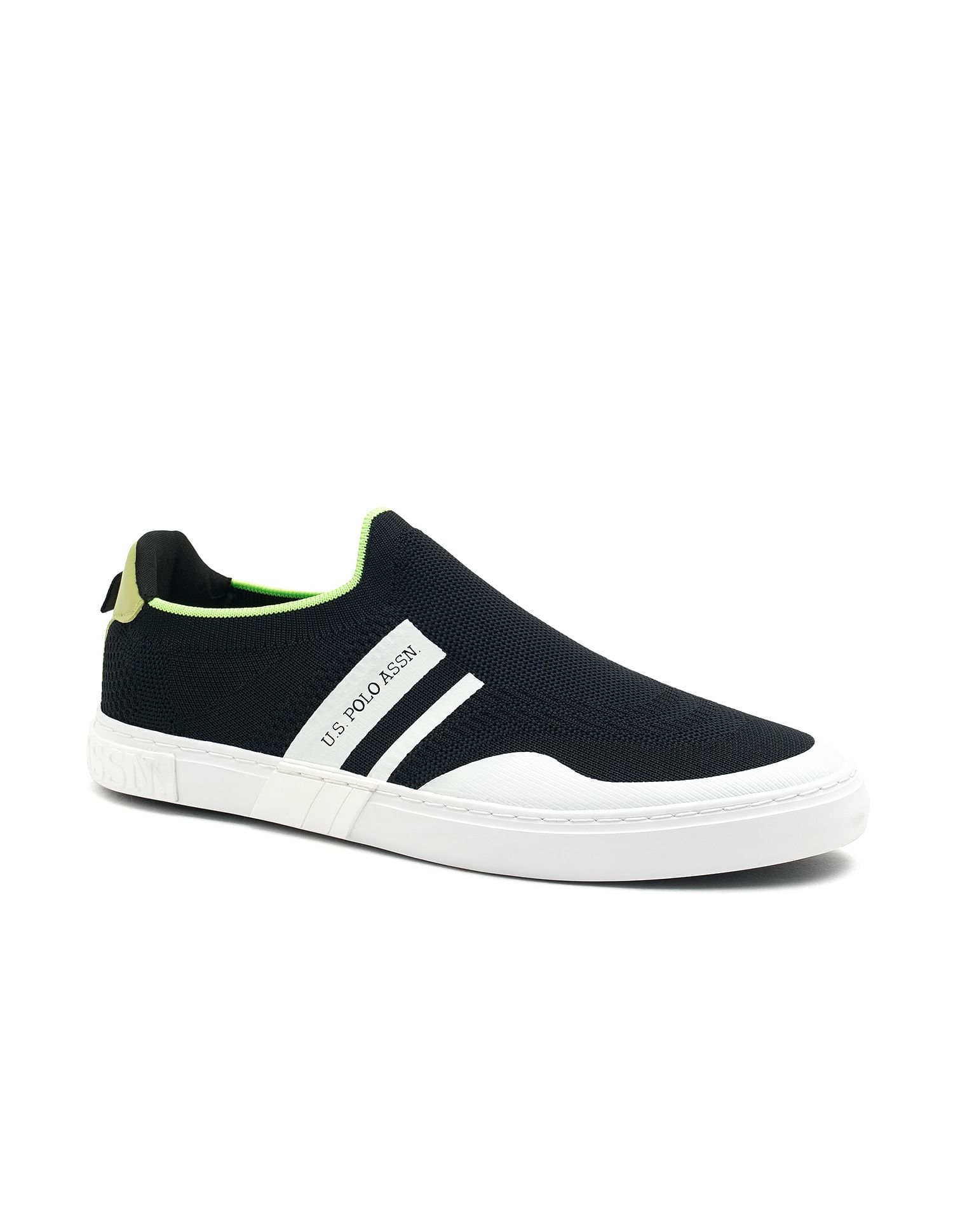 Men Fly Knit Upper Nordic Slip On Shoes Black - U.S. Polo Assn. India | Large