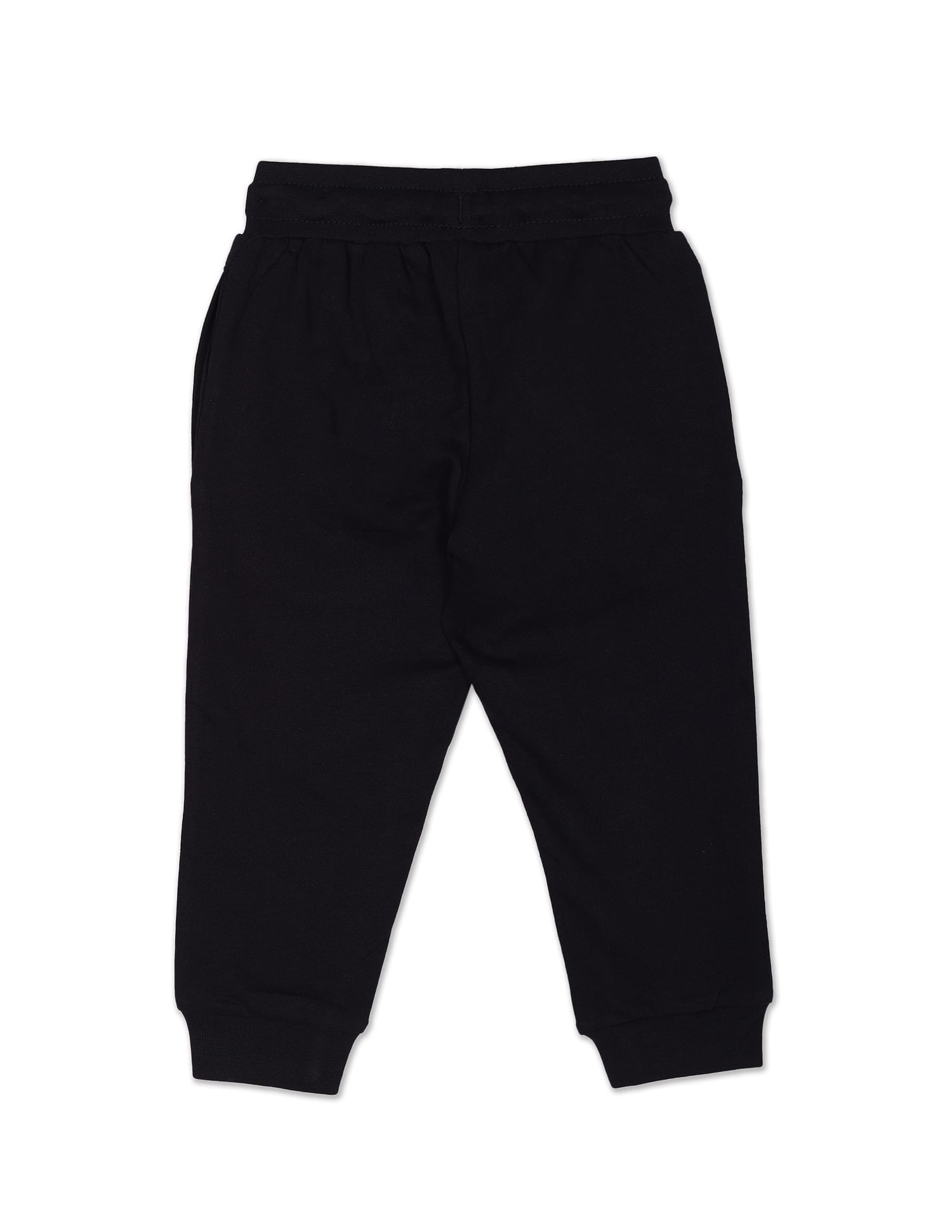 Boys Black Drawstring Waist Brand Print Joggers Black - U.S. POLO ASSN. | Large