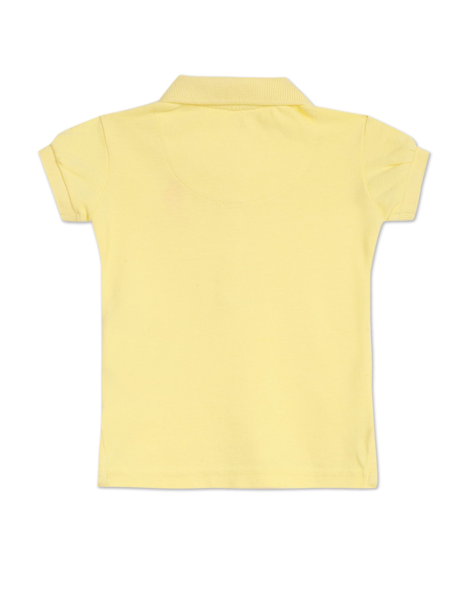 Puff Sleeve Cotton Polo Shirt Yellow - U.S. POLO ASSN. | Large