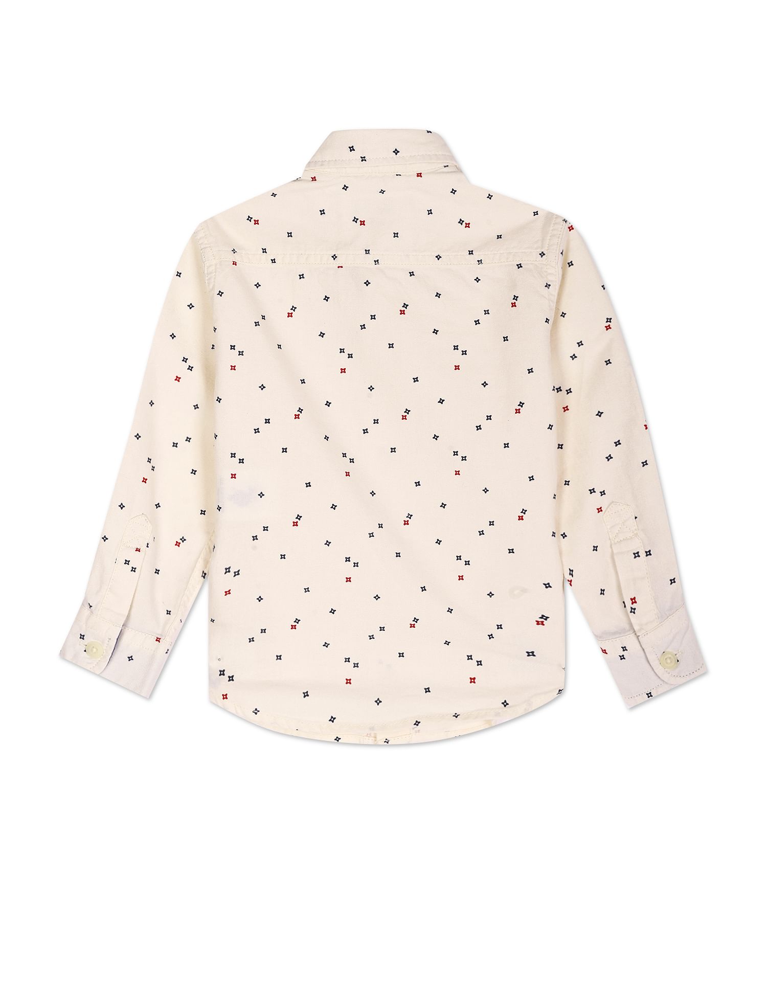 Geometric Print Twill Shirt Ecru - U.S. Polo Assn. India | Large