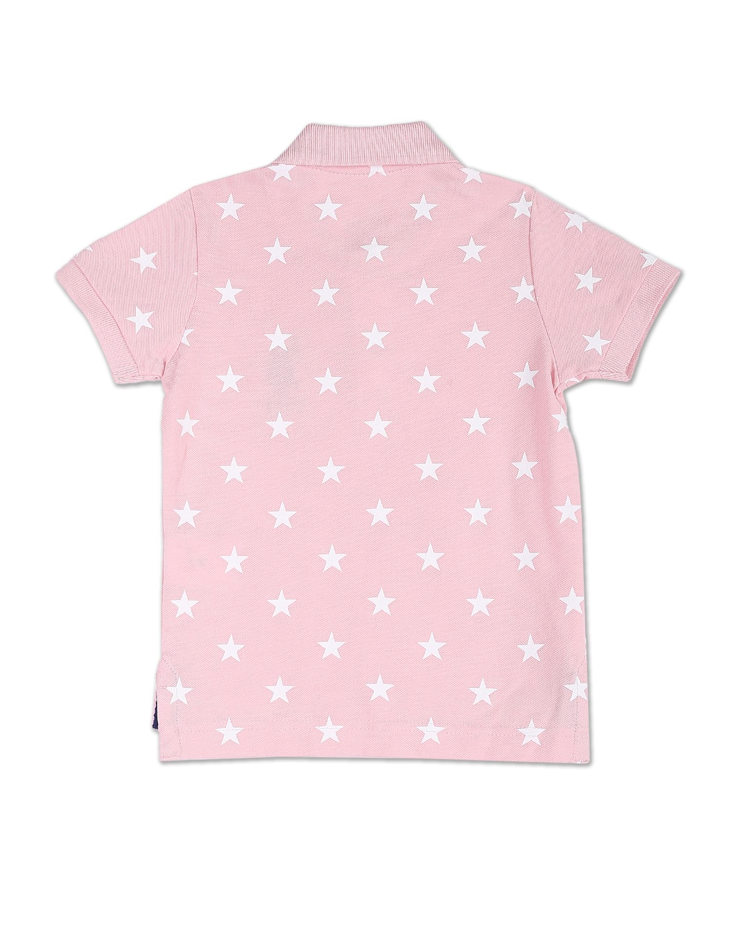 Graphic Print Cotton Polo Shirt Pink - U.S. POLO ASSN. | Large