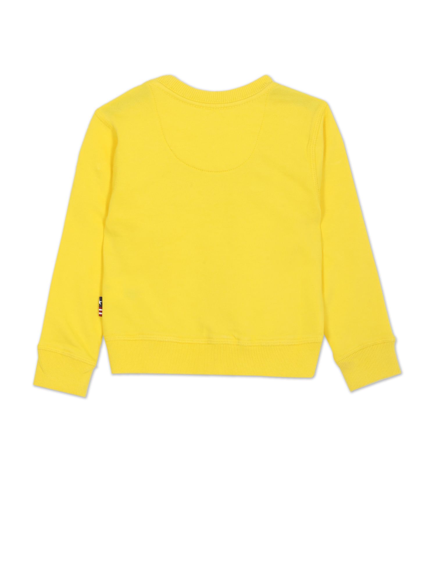 Crew Neck Brand Print Cotton Sweatshirt Yellow - U.S. POLO ASSN. | Large
