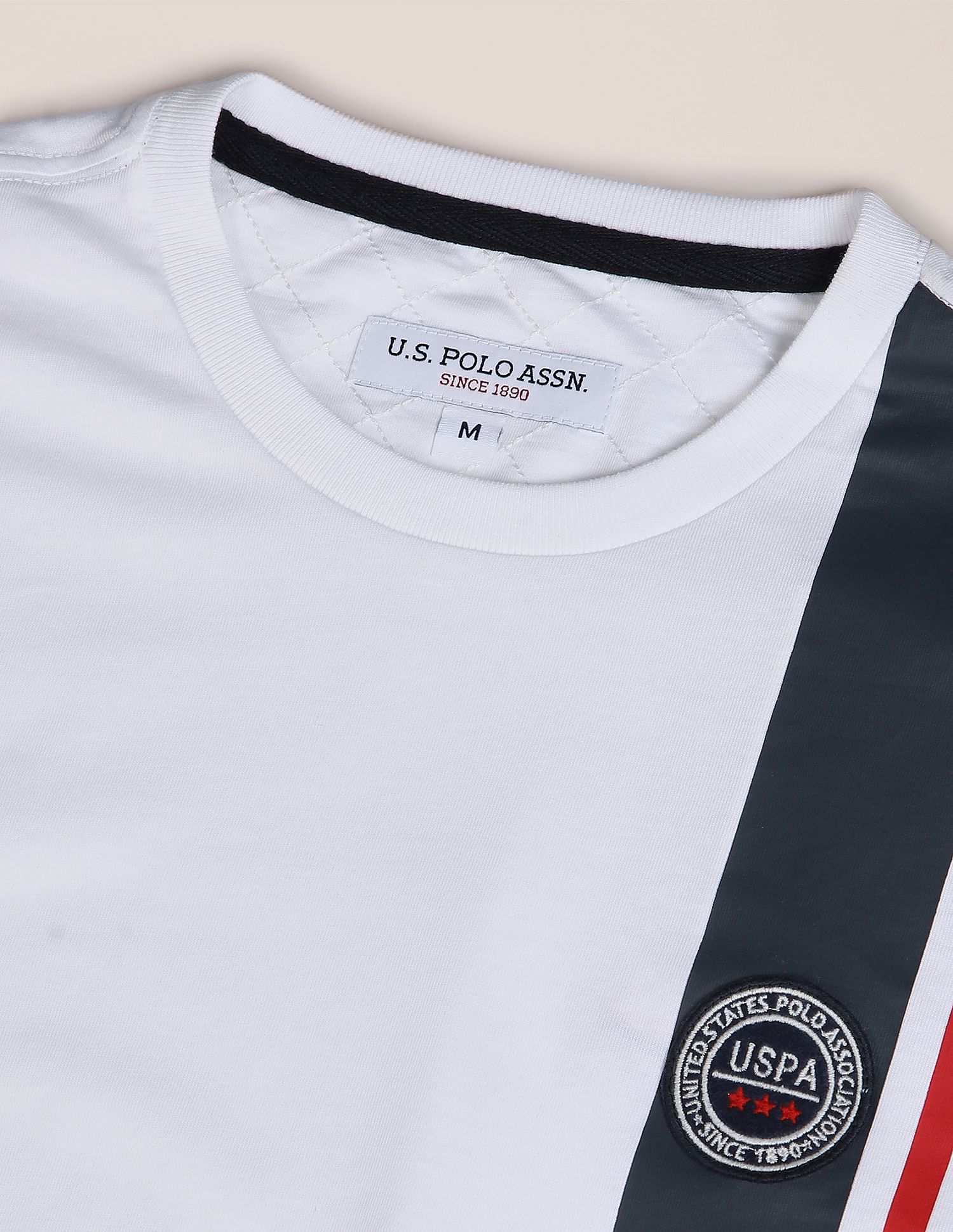 Cotton Vertical Stripe T-Shirt White - U.S. POLO ASSN. | Large