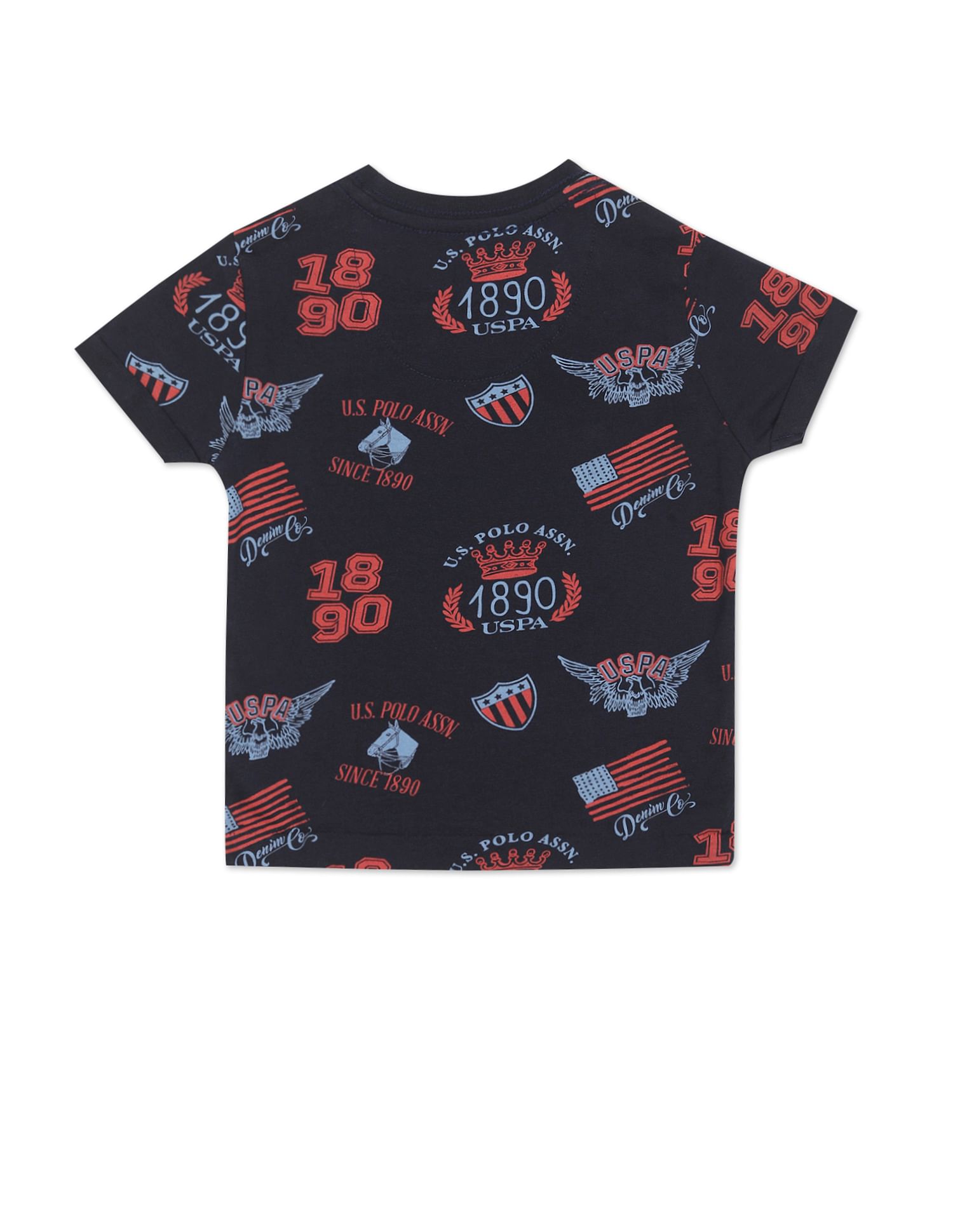 Cotton All Over Print T-Shirt Navy - U.S. POLO ASSN. | Large