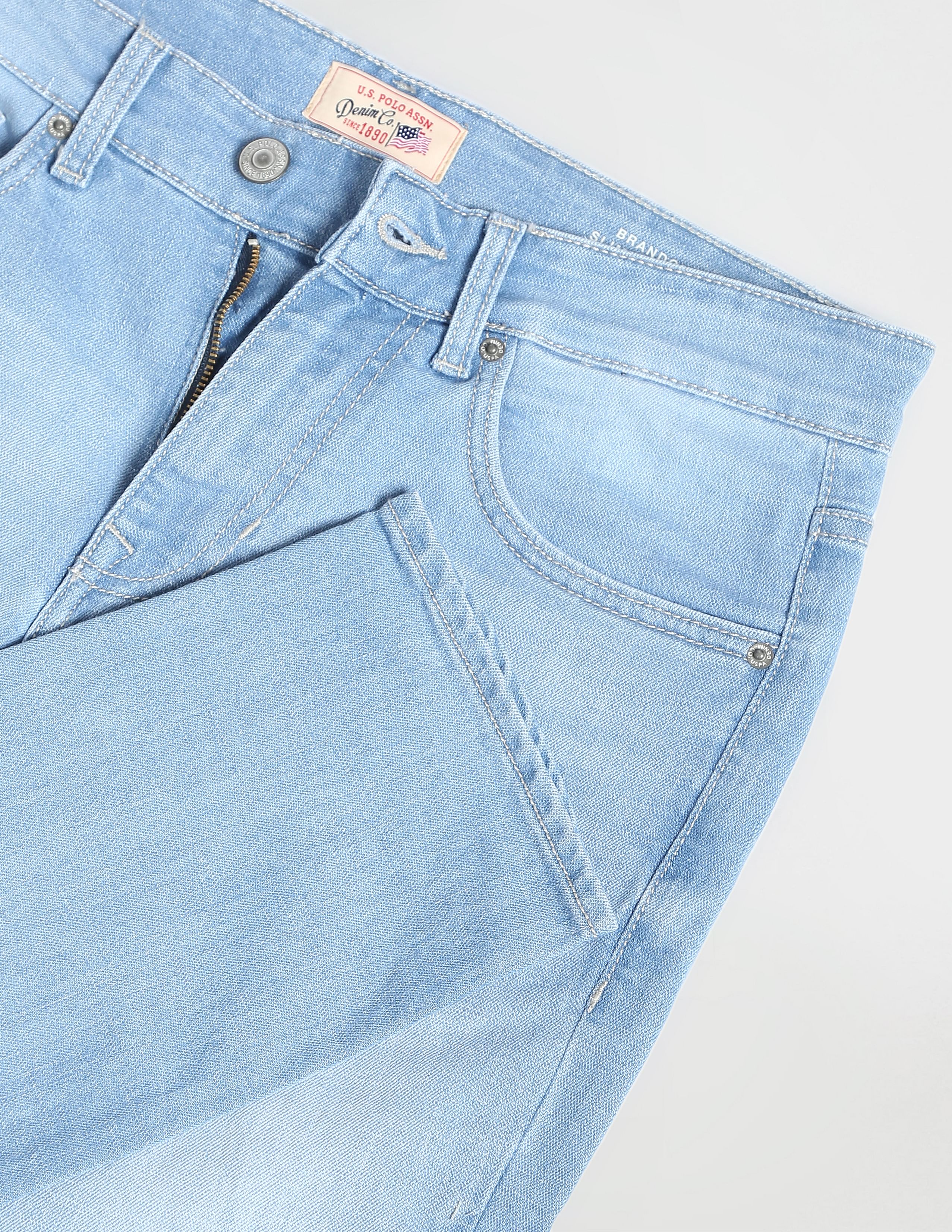 Stone Wash Brandon Slim Fit Jeans Blue - U.S. POLO ASSN. | Large