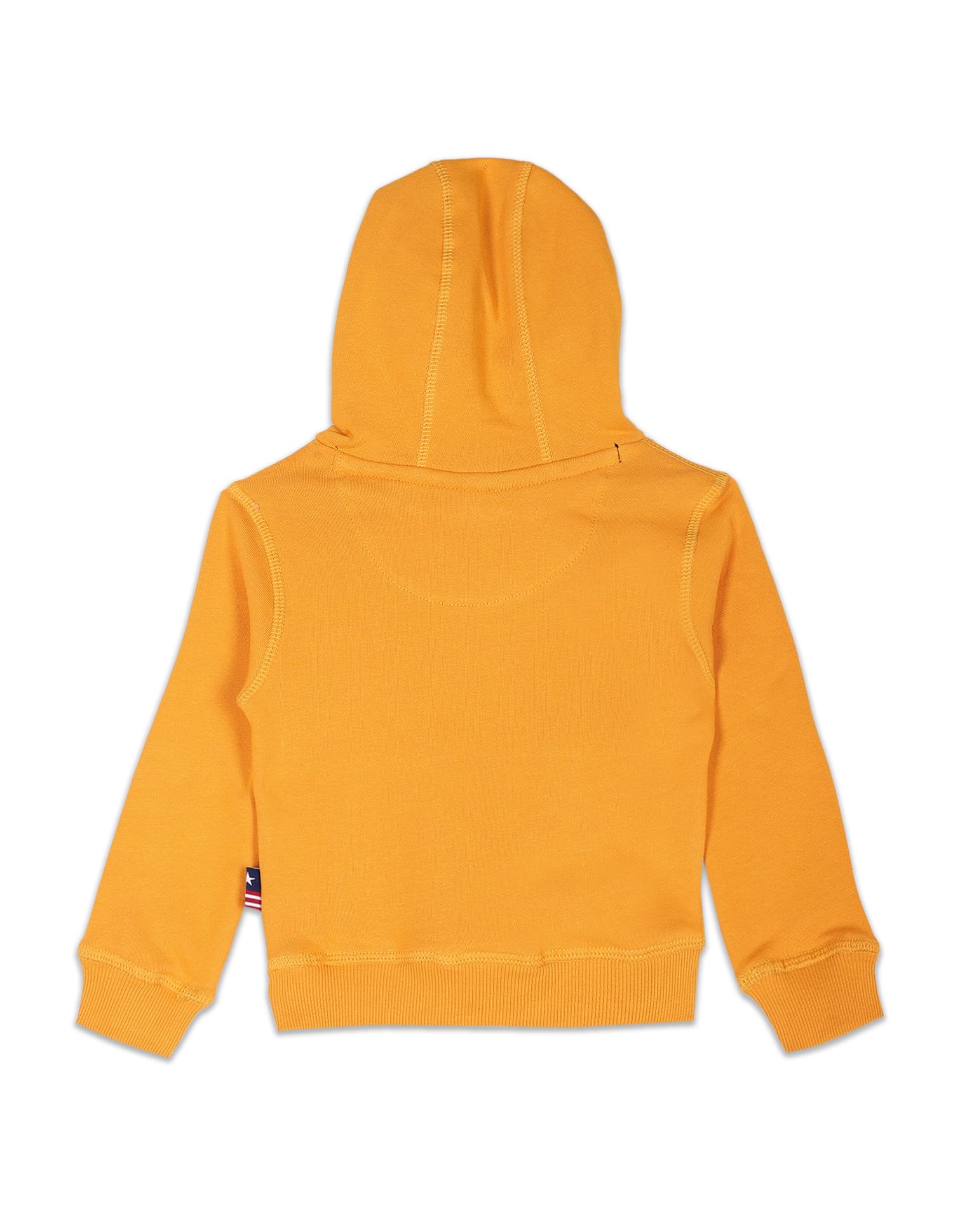 Boys Dark Yellow Brand Print Hooded Sweatshirt Dark Yellow - U.S. POLO ASSN. | Large