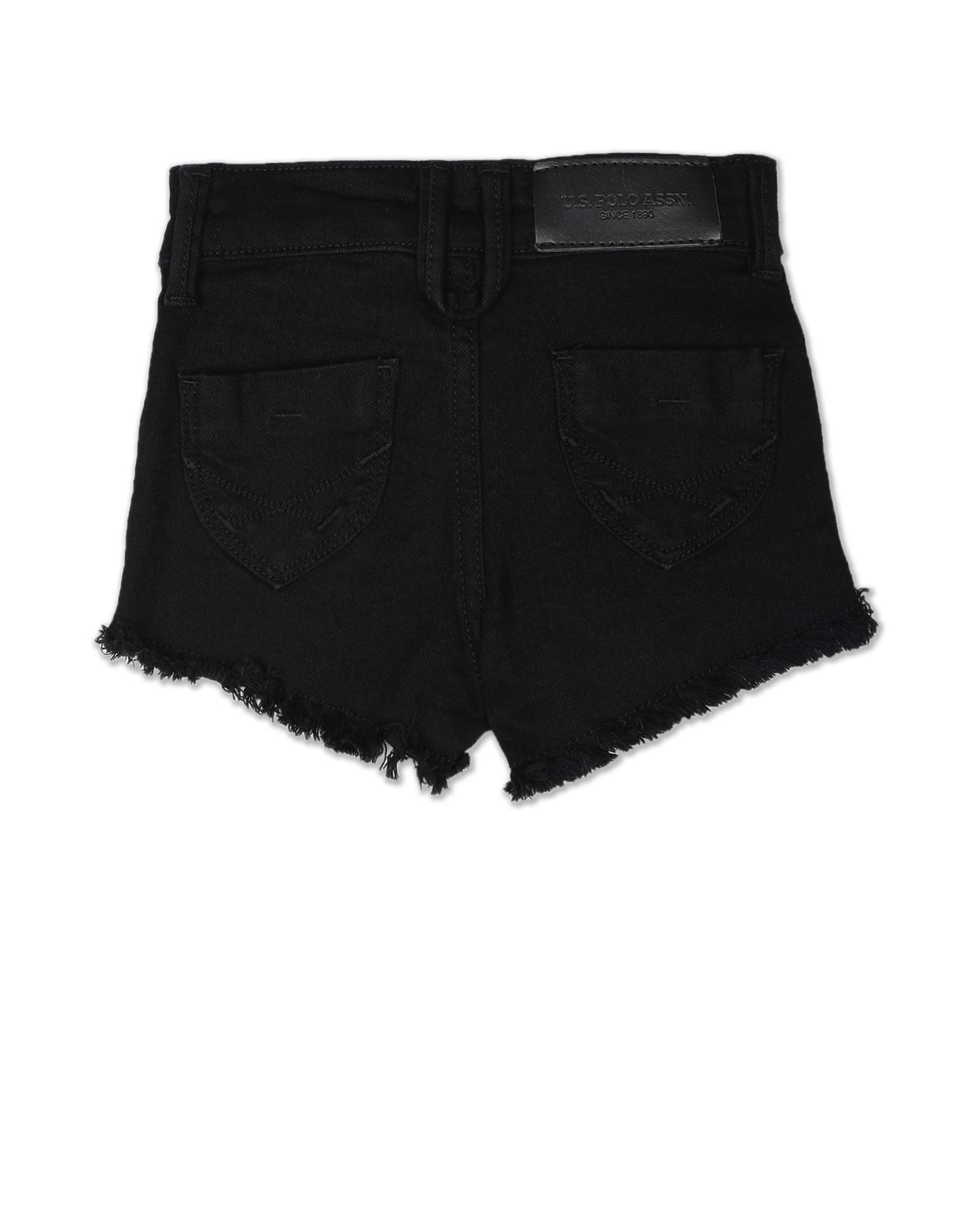 Mid Rise Unfinished Hem Shorts Black - U.S. POLO ASSN. | Large