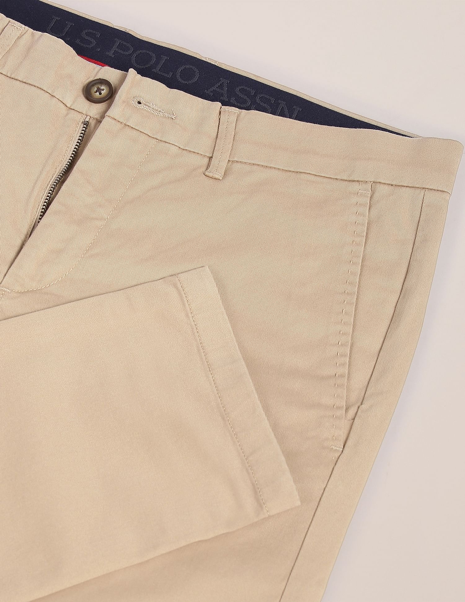 Mid Rise Slim Fit Casual Trousers Khaki - U.S. POLO ASSN. | Large