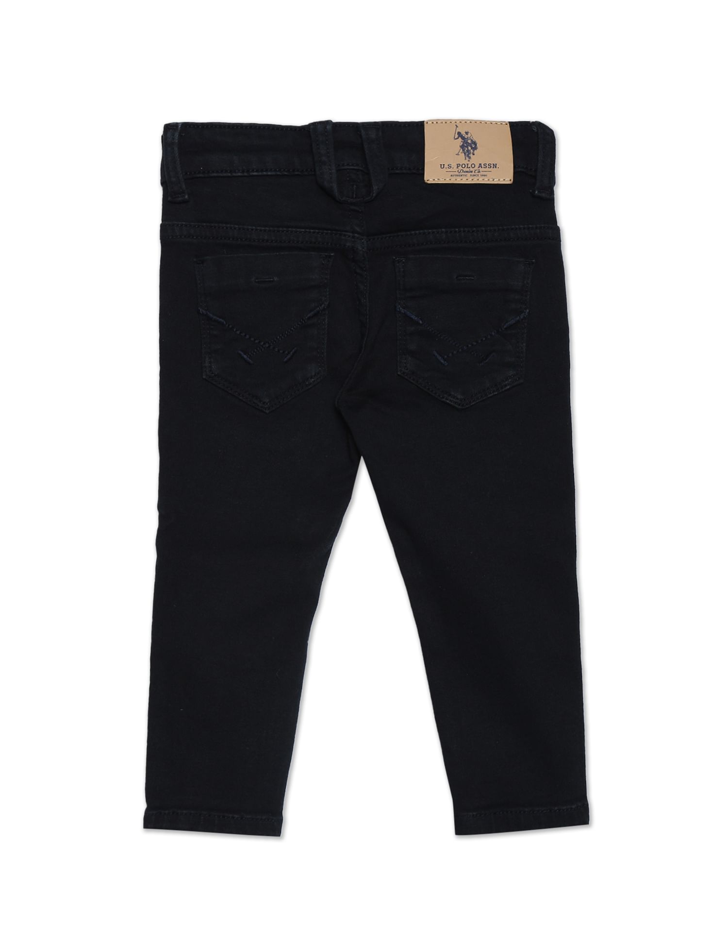Laser Brand Print Dark Wash Jeans Black - U.S. Polo Assn. India | Large