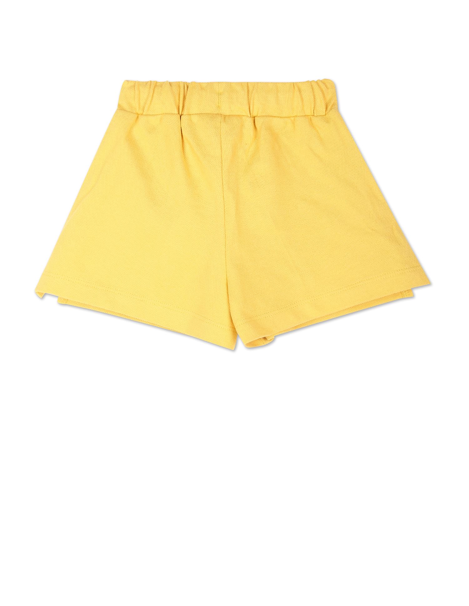 Solid Cotton Coordinate Shorts Yellow - U.S. Polo Assn. India | Large