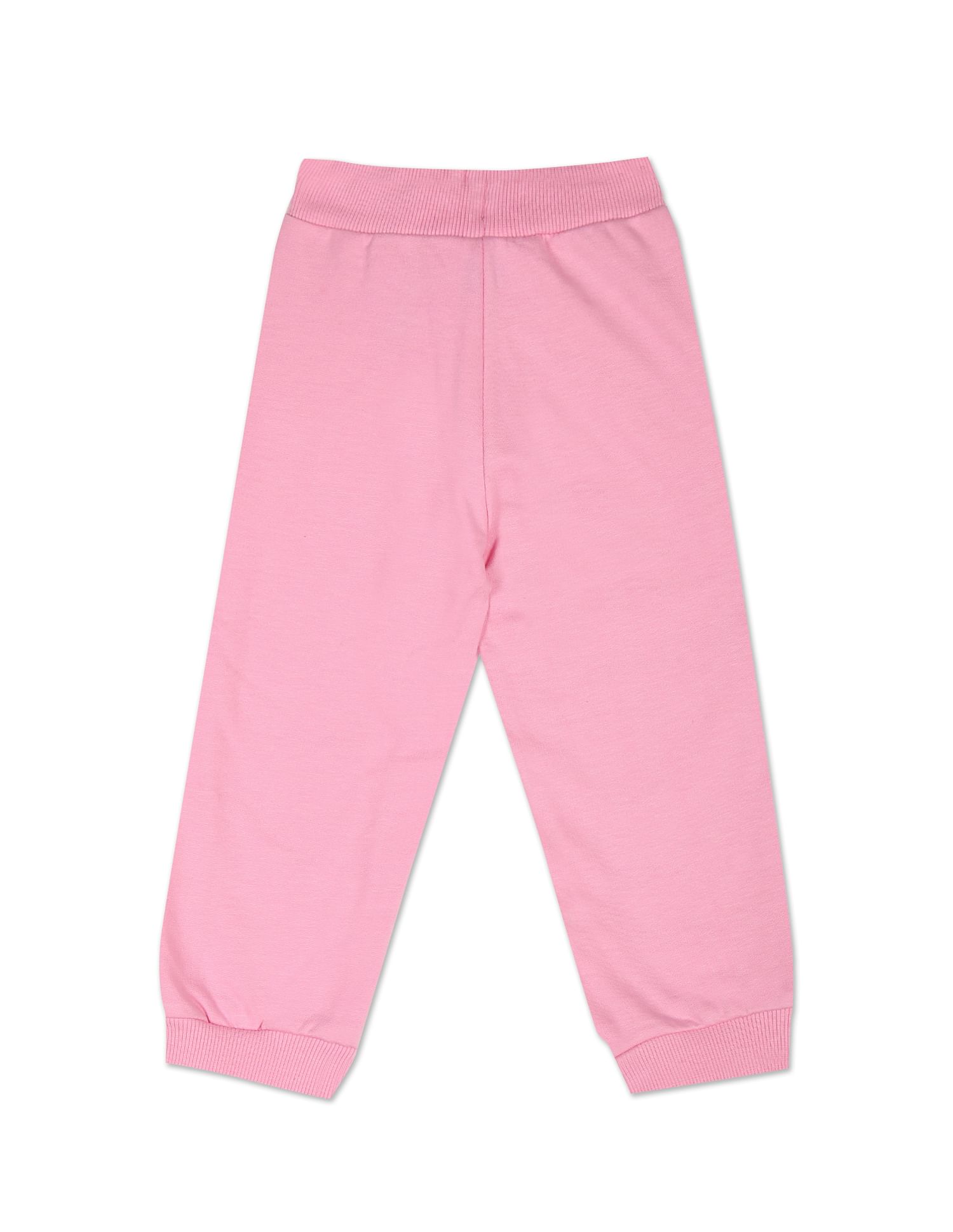 Drawstring Waist Logo Solid Joggers Pink - U.S. POLO ASSN. | Large