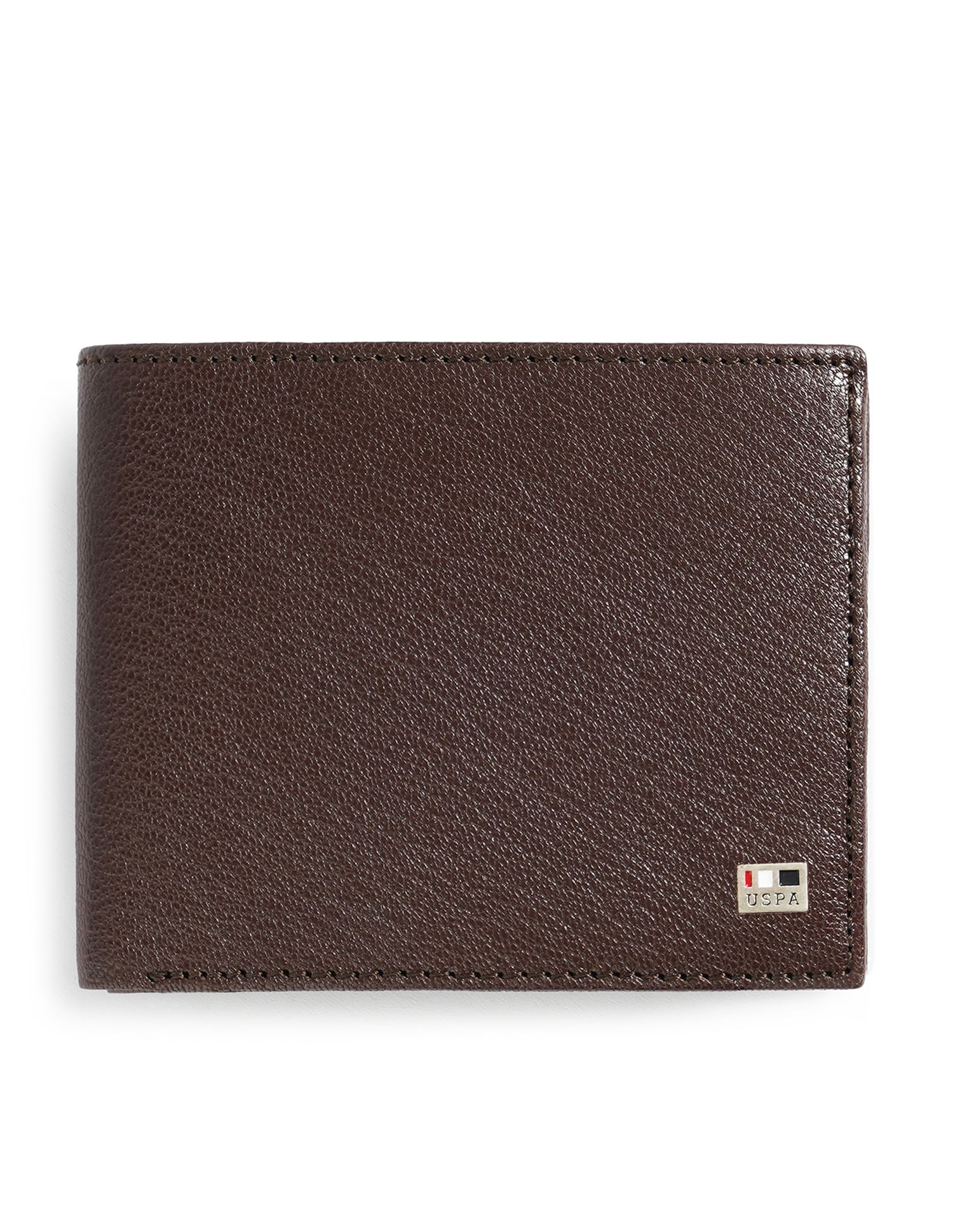 Bi-Fold Textured Wallet Dark Brown - U.S. POLO ASSN. | Large