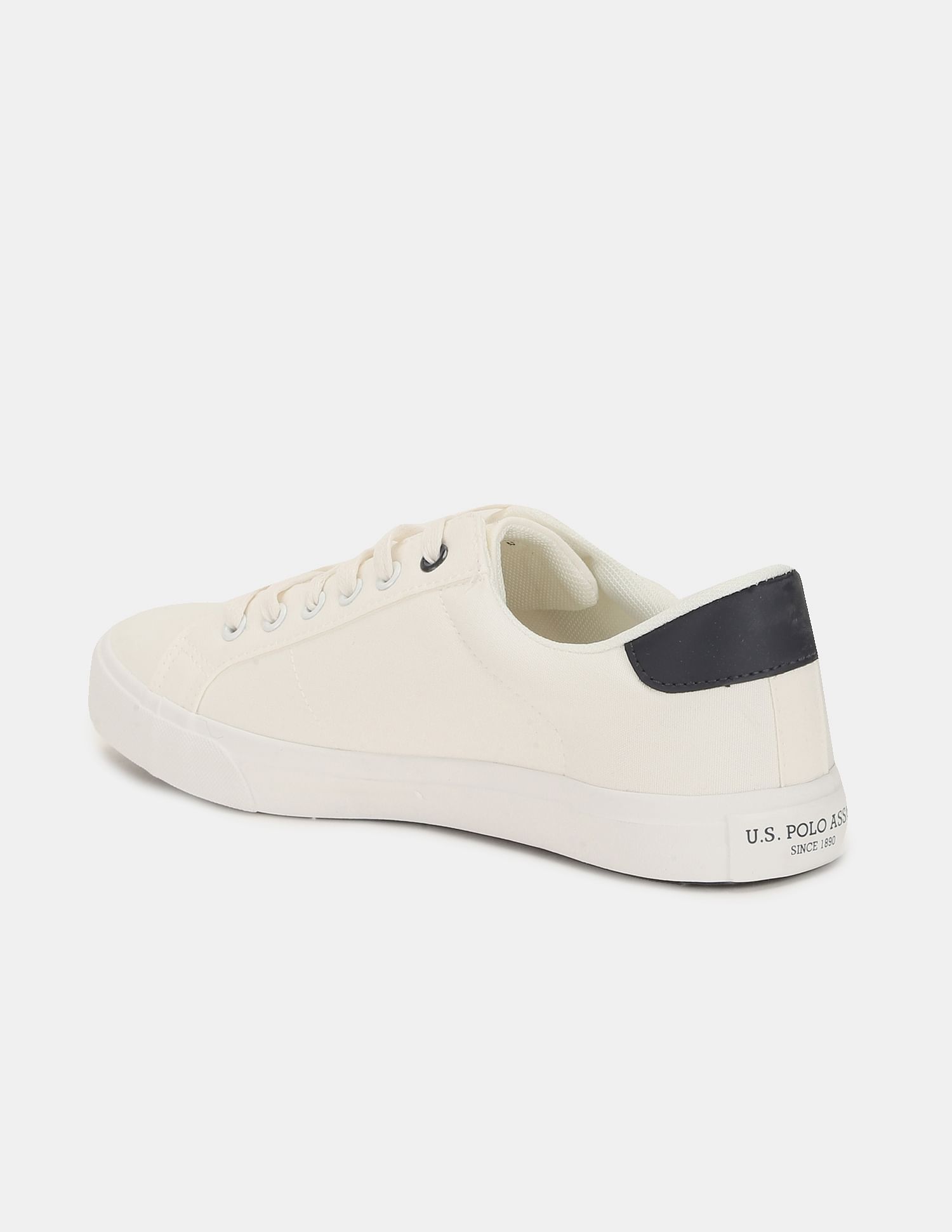 Men Round Toe Lace Up Gaiman 2.0 Sneakers Off White - U.S. Polo Assn. India | Large