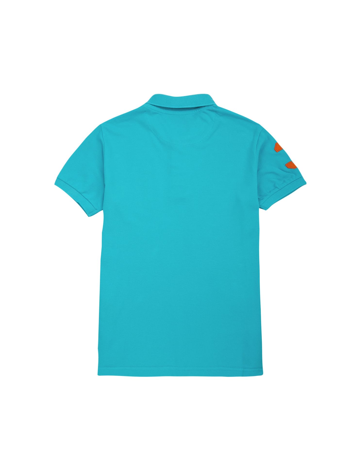 Boys Solid Pique Knit Polo Shirt Blue - U.S. Polo Assn. India | Large