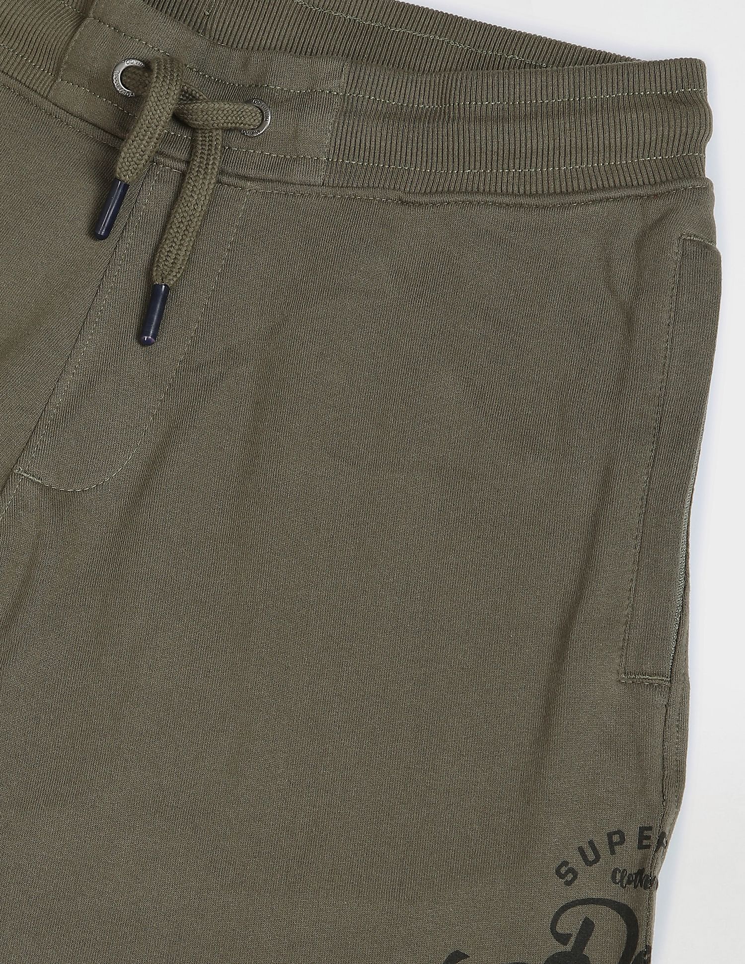 Mid Rise Drawstring Waist Brand Logo Shorts Olive - U.S. POLO ASSN. | Large
