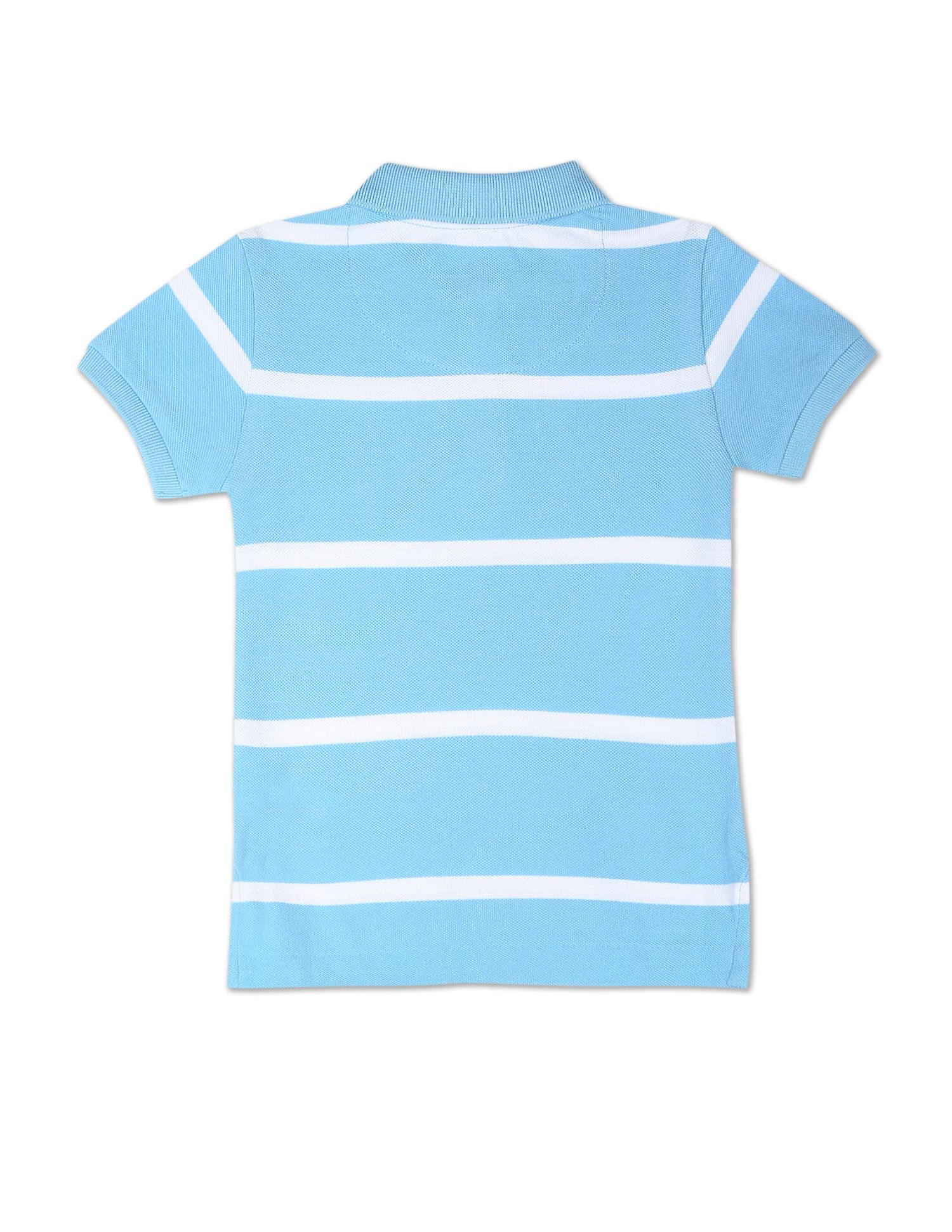 Iconic Horizontal Stripe Polo Shirt Light Blue - U.S. POLO ASSN. | Large