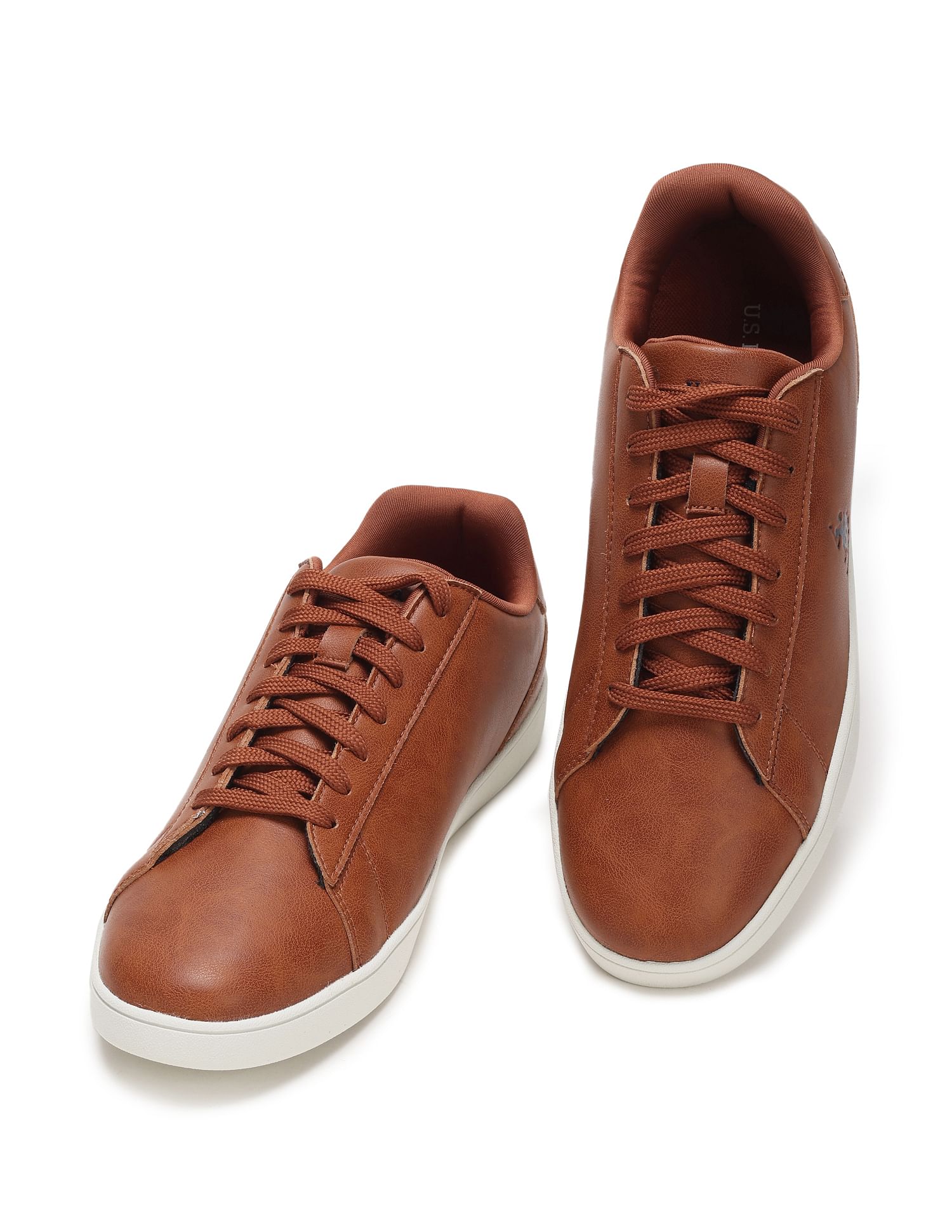 Men Panelled Solid Rheece Sneakers Tan - U.S. Polo Assn. India | Large
