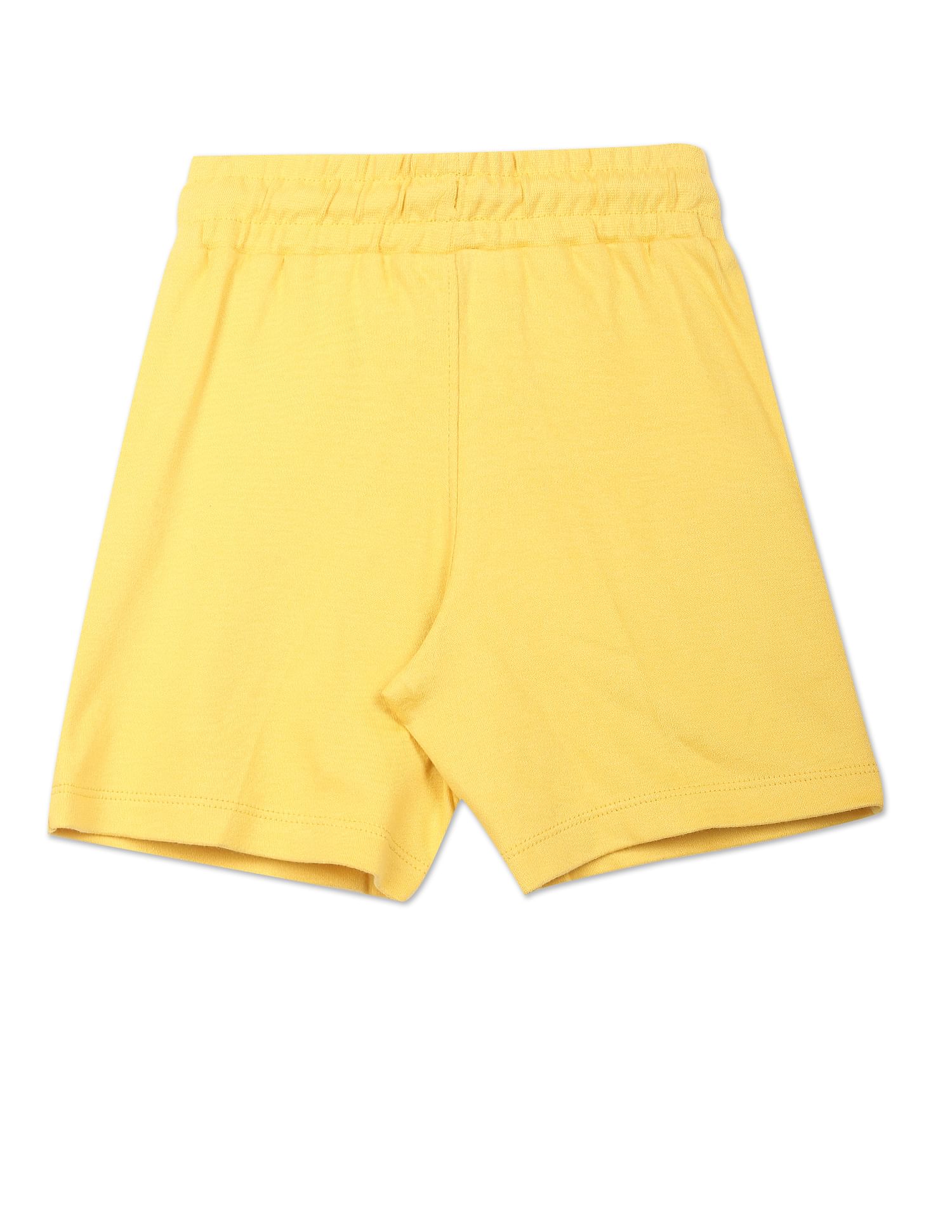 Solid Cotton Coordinate Shorts Yellow - U.S. Polo Assn. India | Large