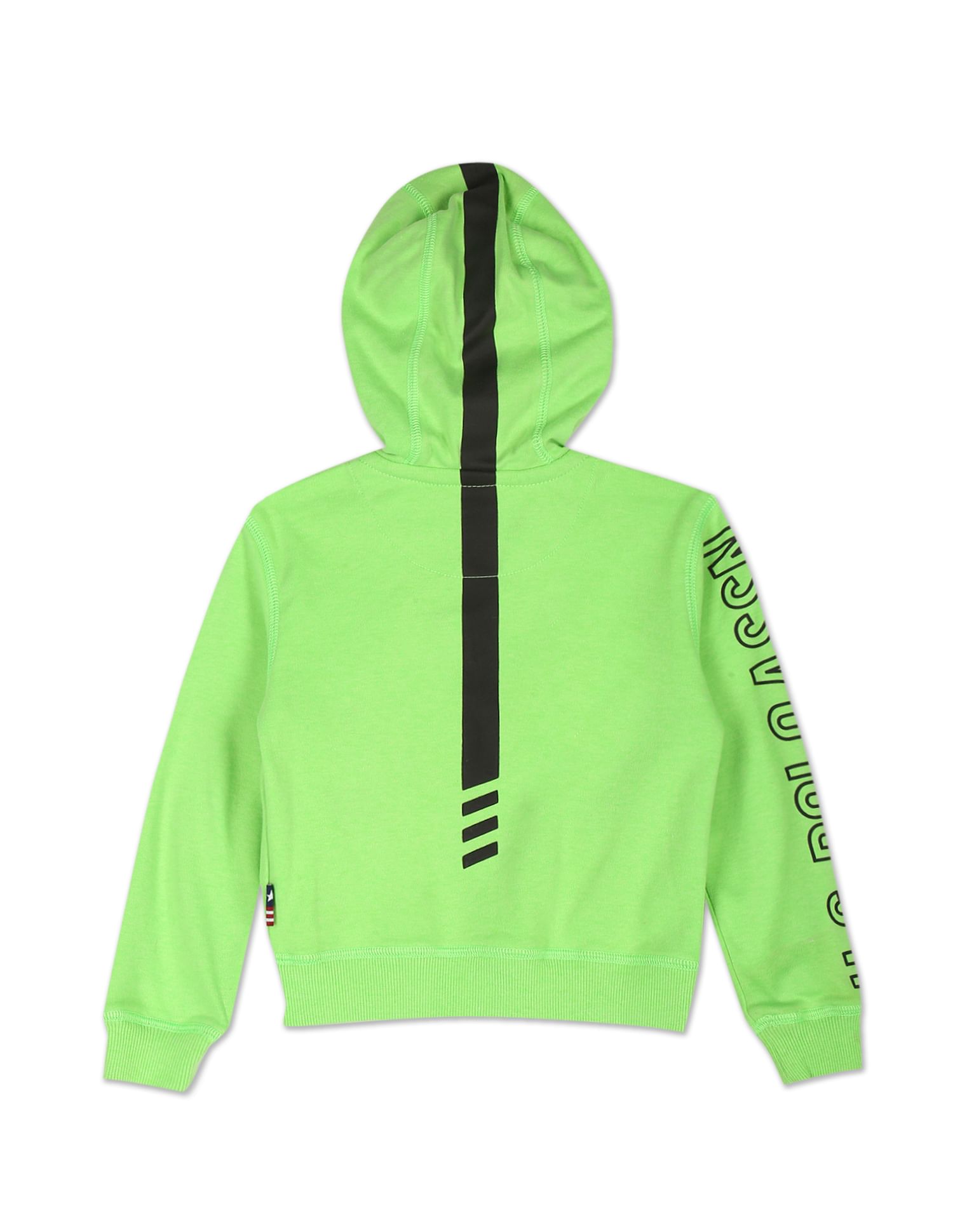 Boys Light Green Brand Print Hooded Sweatshirt Light Green - U.S. POLO ASSN. | Large