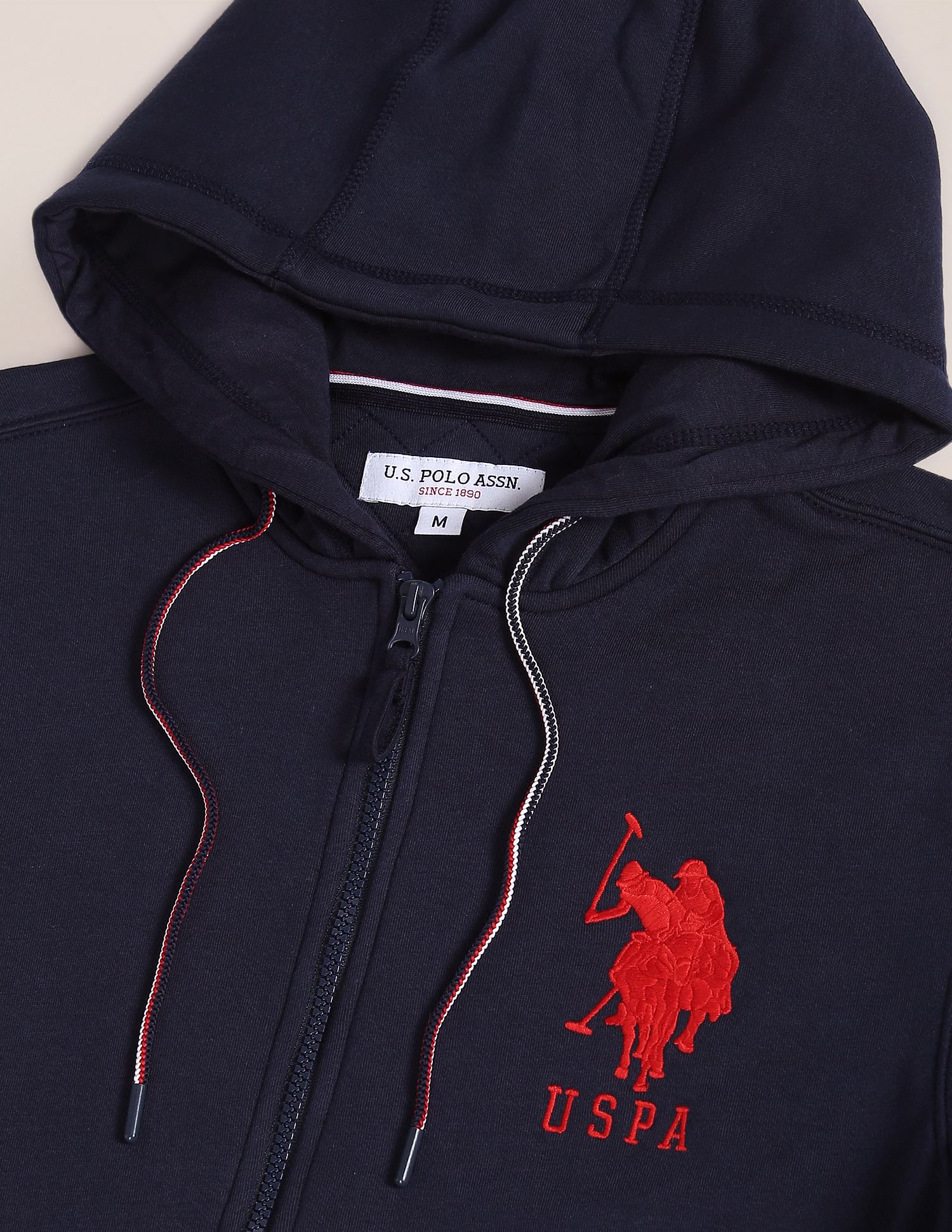 Men Navy Embroidered Logo Hooded Sweatshirt – Polo India