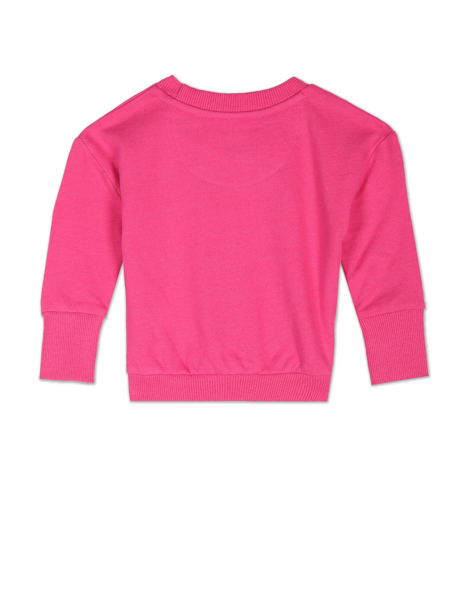Crew Neck Brand Print Sweatshirt Pink - U.S. Polo Assn. India | Large
