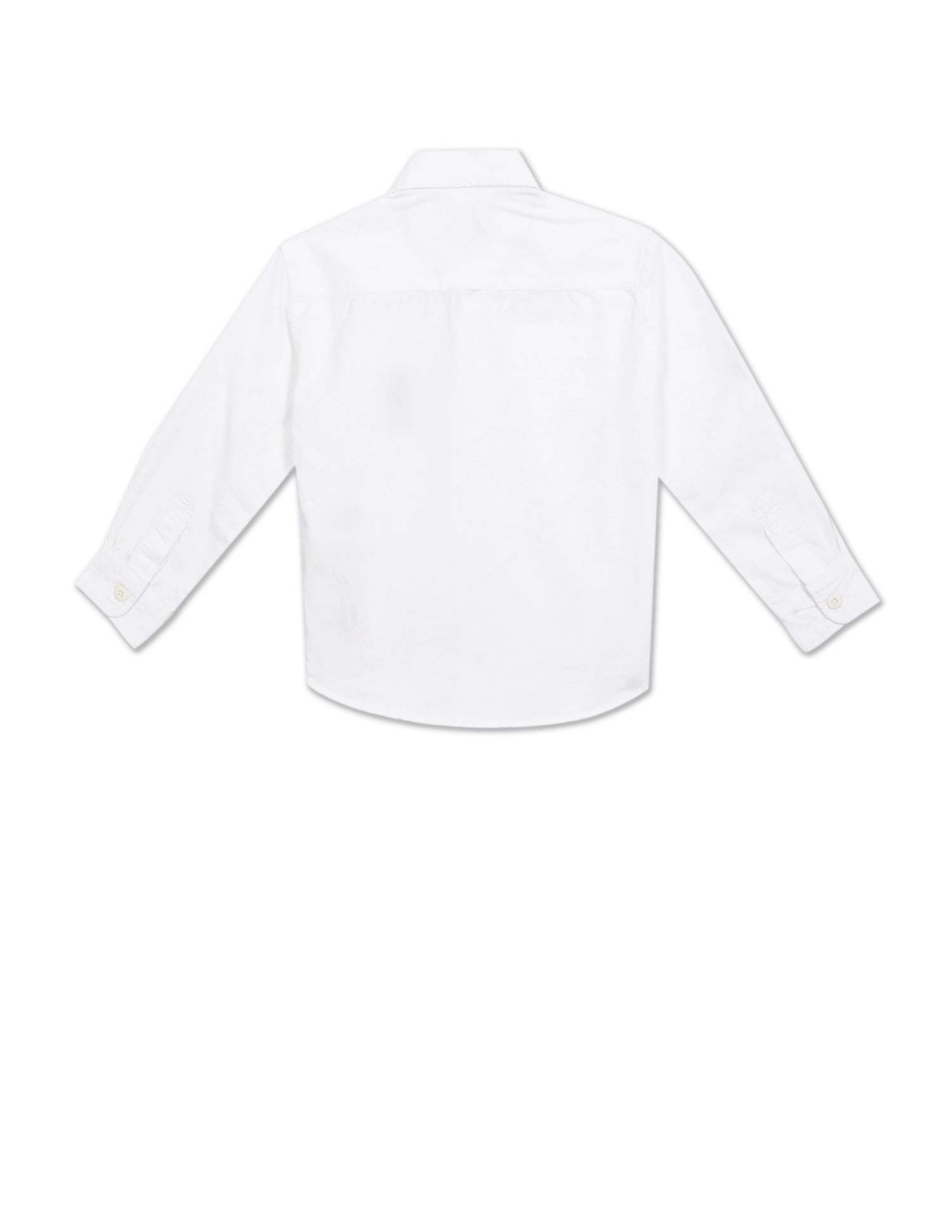 Spread Collar Cotton Solid Shirt White - U.S. Polo Assn. India | Large