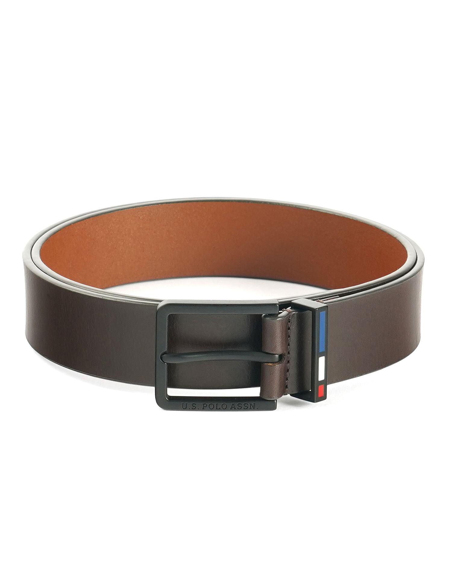 Trento Solid Leather Belt Brown - U.S. POLO ASSN. | Large