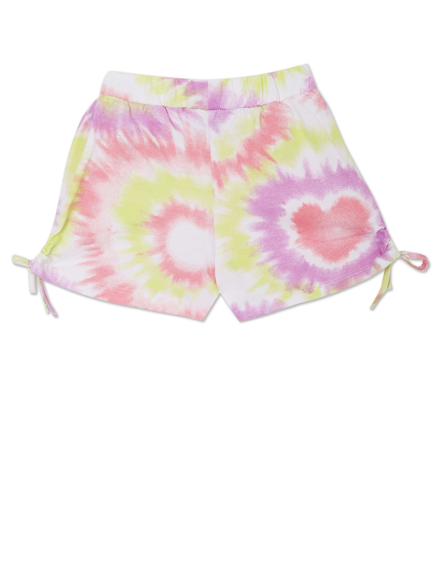 Tie And Dye Ruched Coordinate Shorts Pink, Yellow and Purple - U.S. POLO ASSN. | Large
