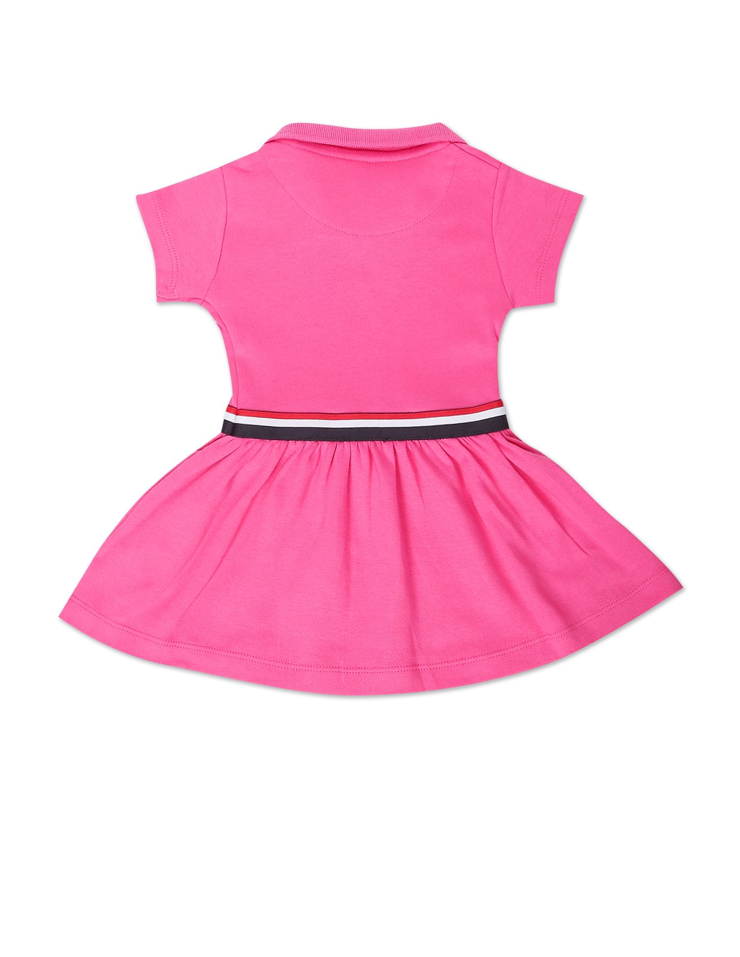 Cotton Solid Polo Dress Dark Pink - U.S. POLO ASSN. | Large