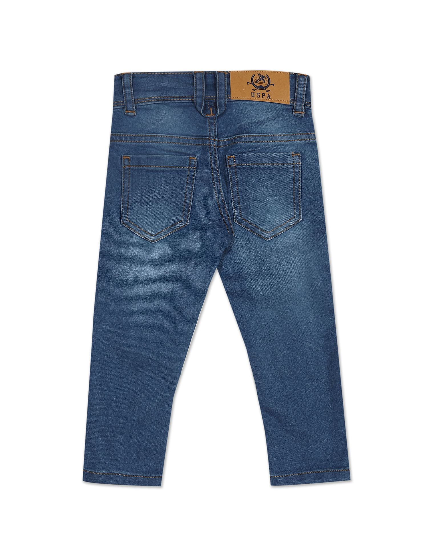 Boys Blue Stone Wash Skinny Fit Jeans Blue - U.S. Polo Assn. India | Large