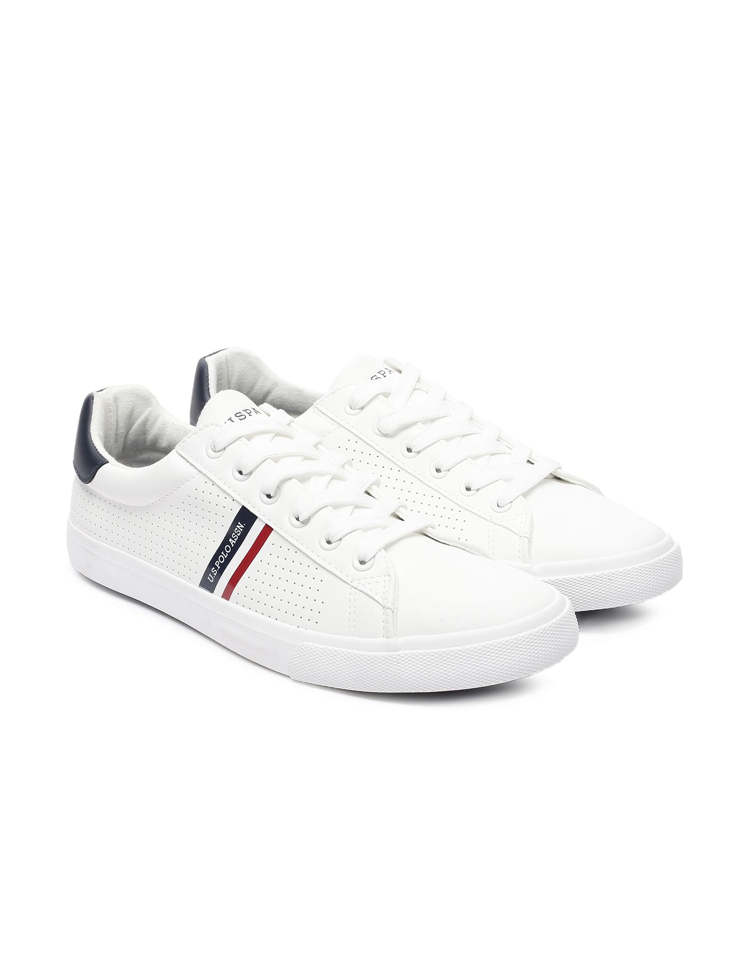 Men Perforated Lace Up Carpon 2.0 Sneakers White - U.S. POLO ASSN. | Large