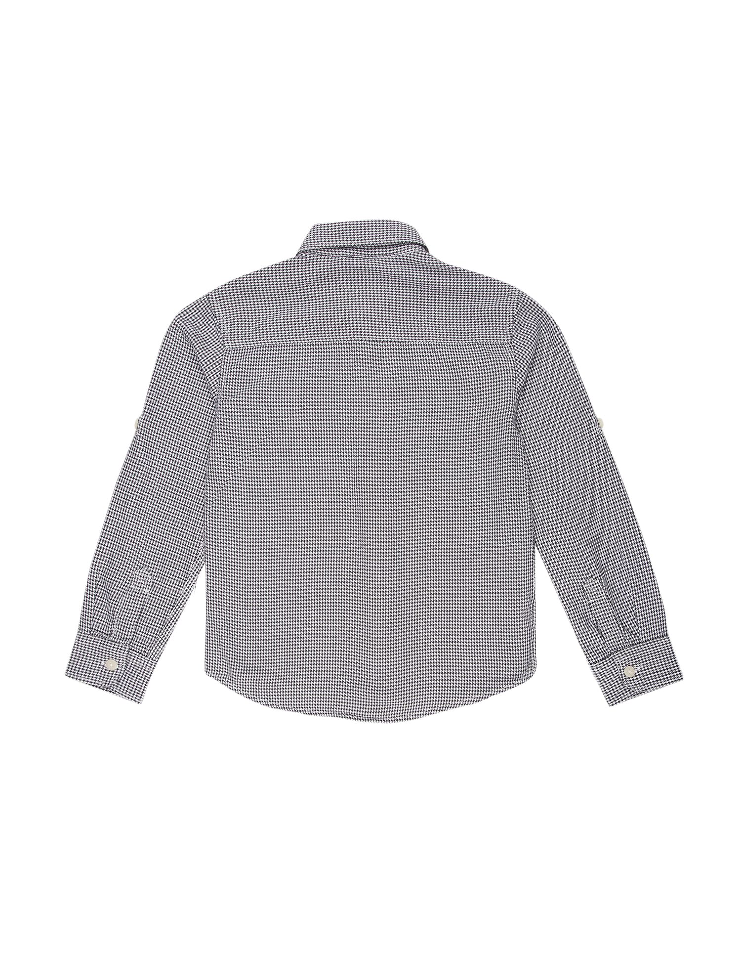 Boys Monochrome Houndstooth Shirt Off-White and Black - U.S. POLO ASSN. | Large