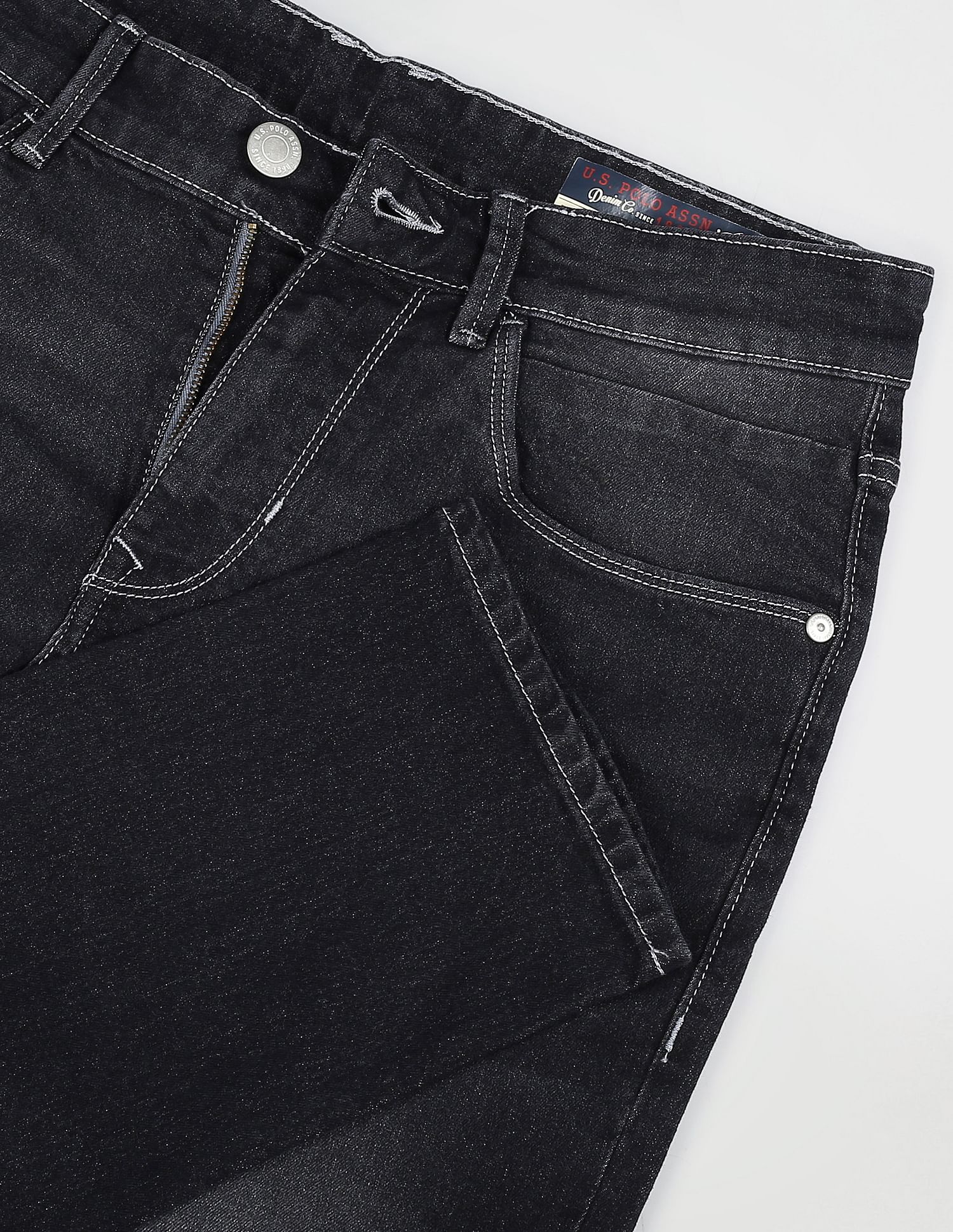 Stone Wash Brandon Slim Tapered Fit Jeans Black - U.S. Polo Assn. India | Large