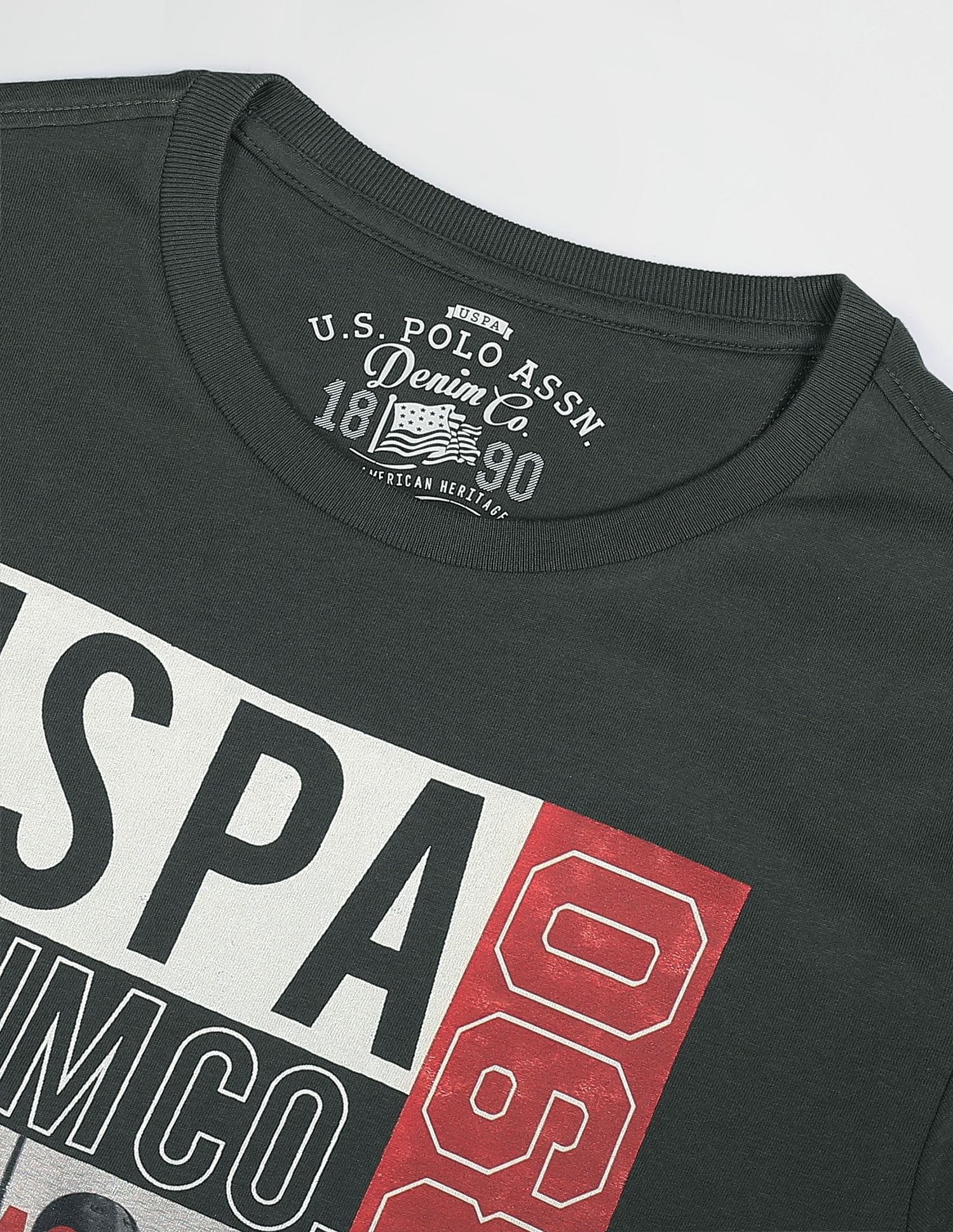 Stacked Logo T-Shirt Olive - U.S. Polo Assn. India | Large